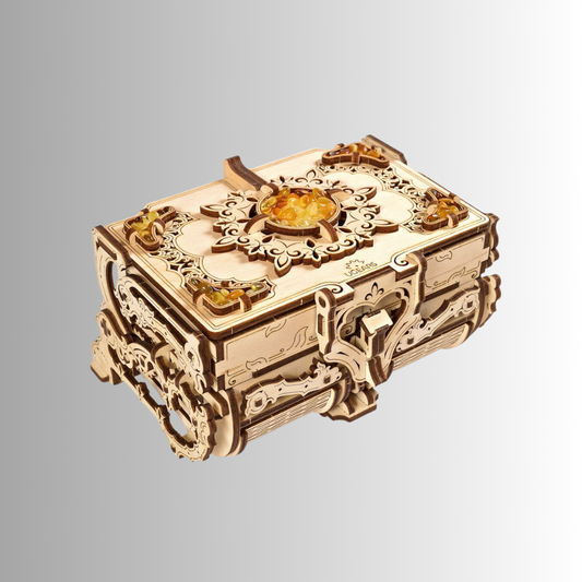 UGEARS Amber Box Mechanical Wooden Jewelry Box