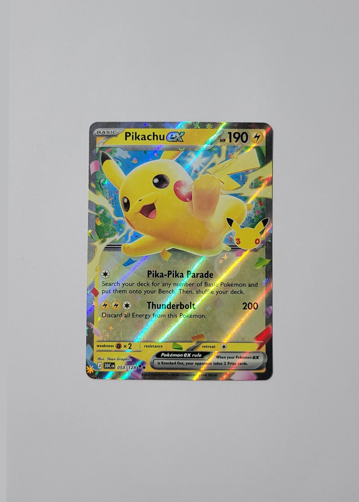 Pikachu ex 053/128 - 30th Celebration