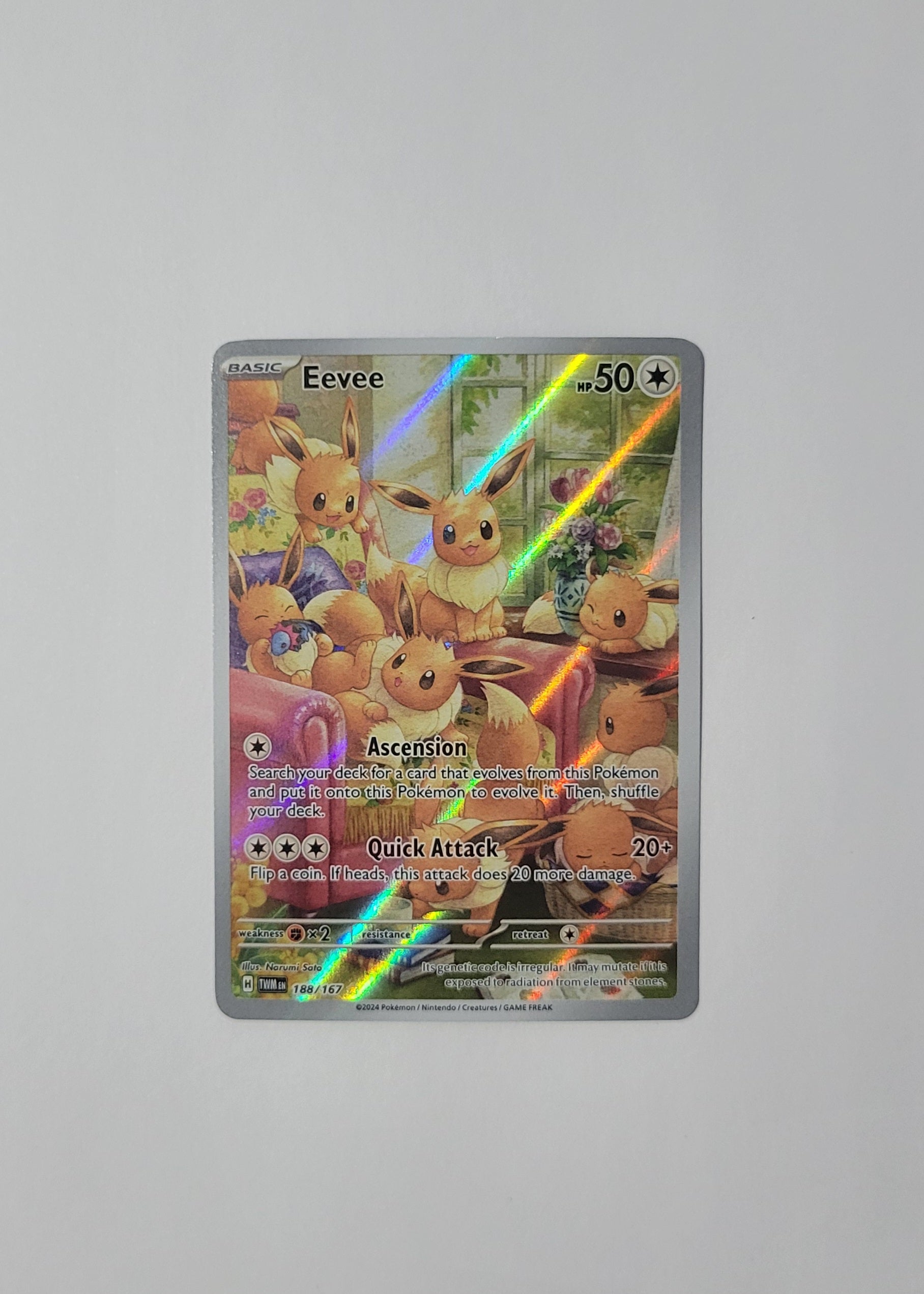 188 167 pokemon card Eevee 188/167 Style:Meowscarada EX Shiny Lapras scuffs or border/edge wear One Piece Card Game