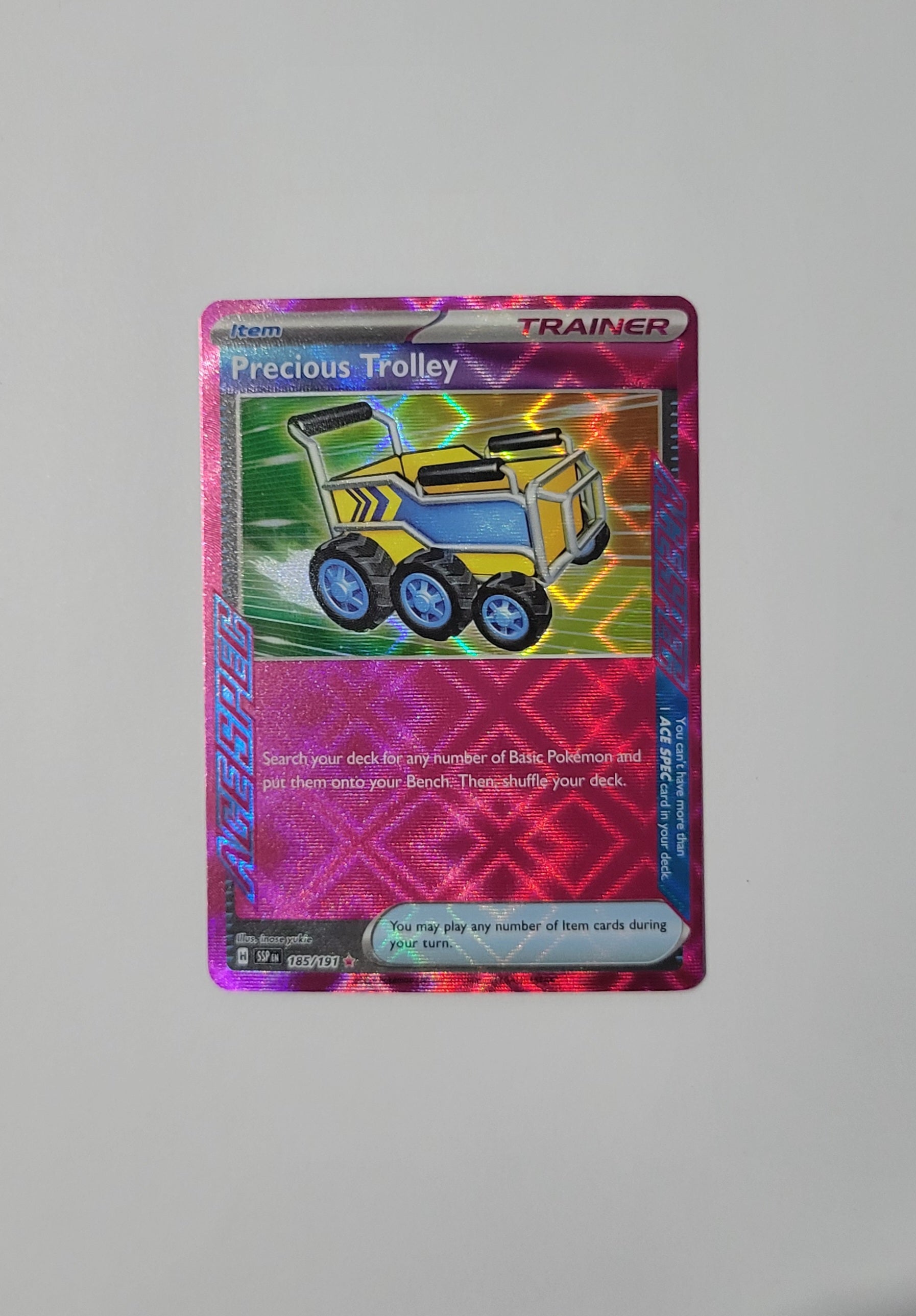 Precious Trolley 185/191 - ACE Spec Rare - Surging Sparks Level Up Games Precious Trolley 185/191 - ACE Spec Rare - Surging Sparks Level Up Games