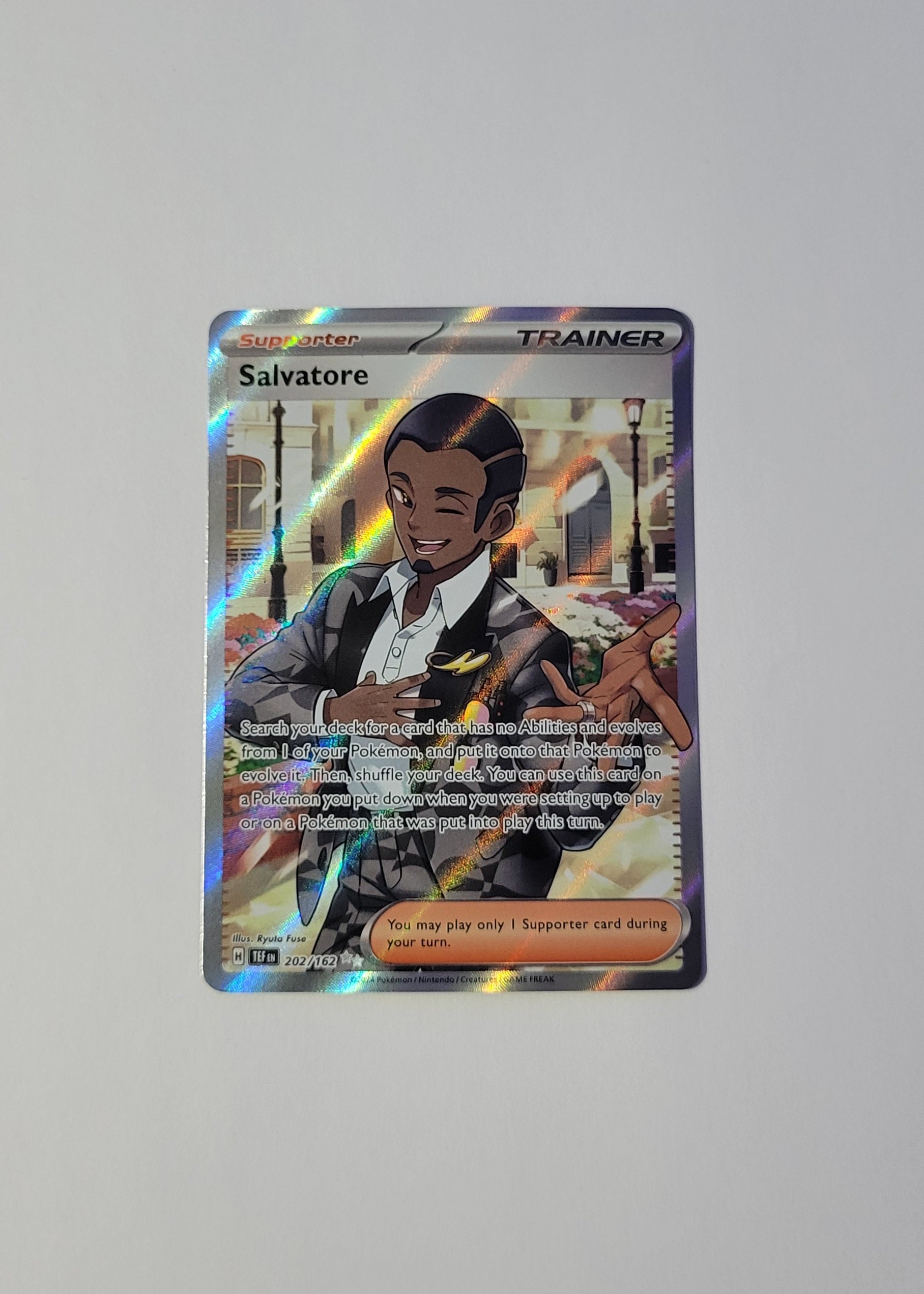 salvatore pokemon card Buy | Temporal Forces Search your deck for a card that has no Abilities and evolves from 1 of your Pokemon Salvatore 202/162 - Temporal Forces