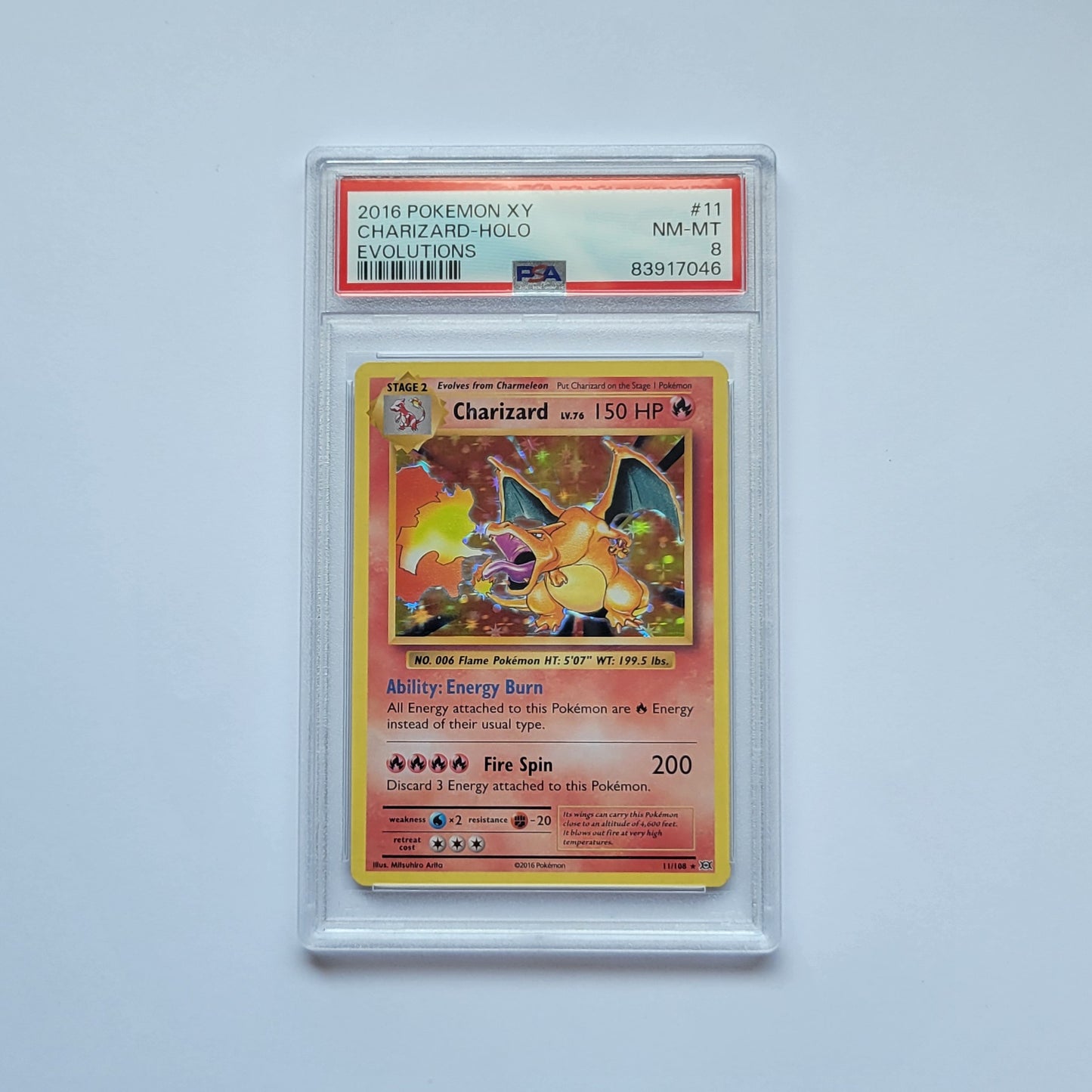Charizard 11/108 - Evolutions - PSA 8