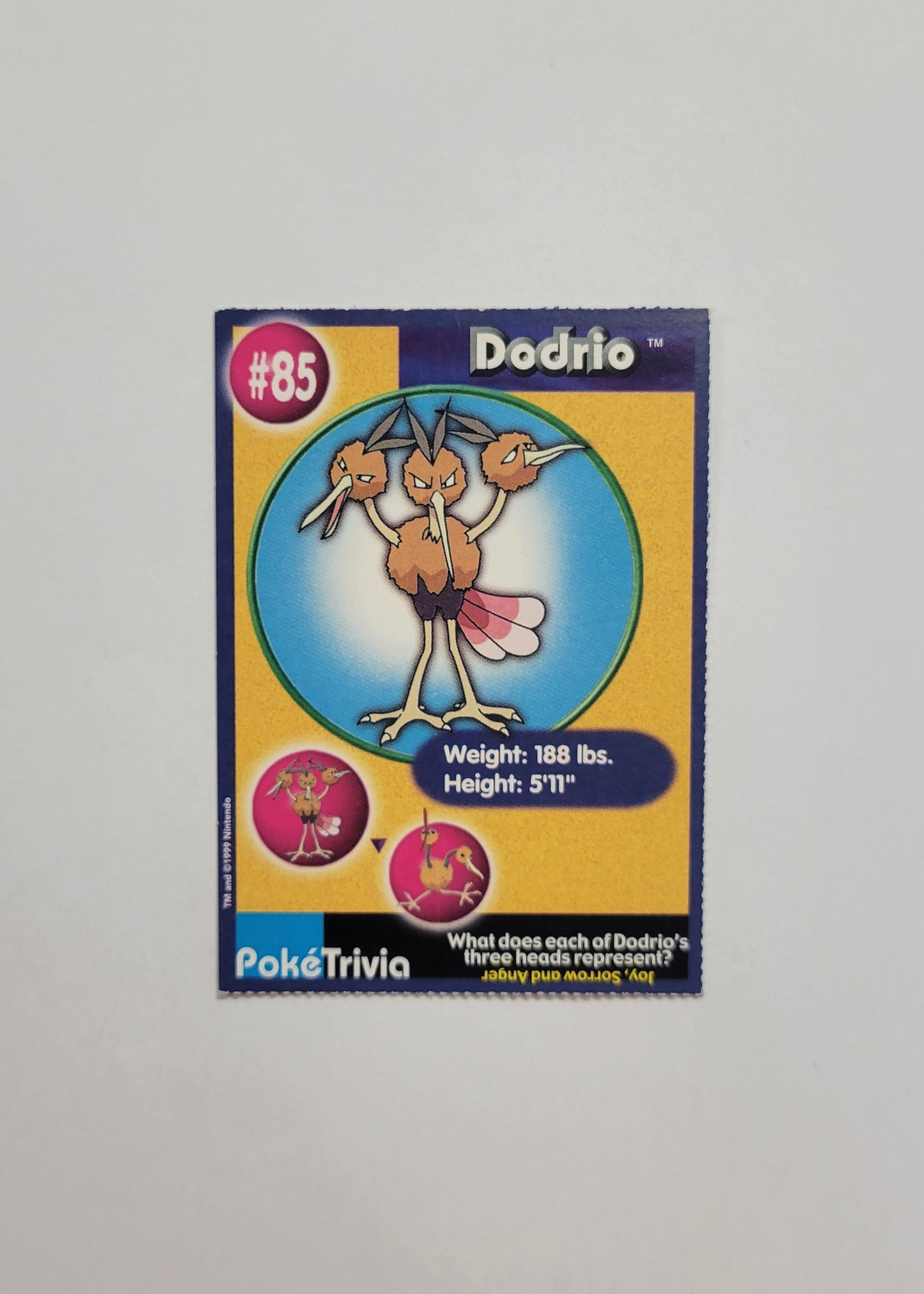 #85 Dodrio - Burger King PokéTrivia