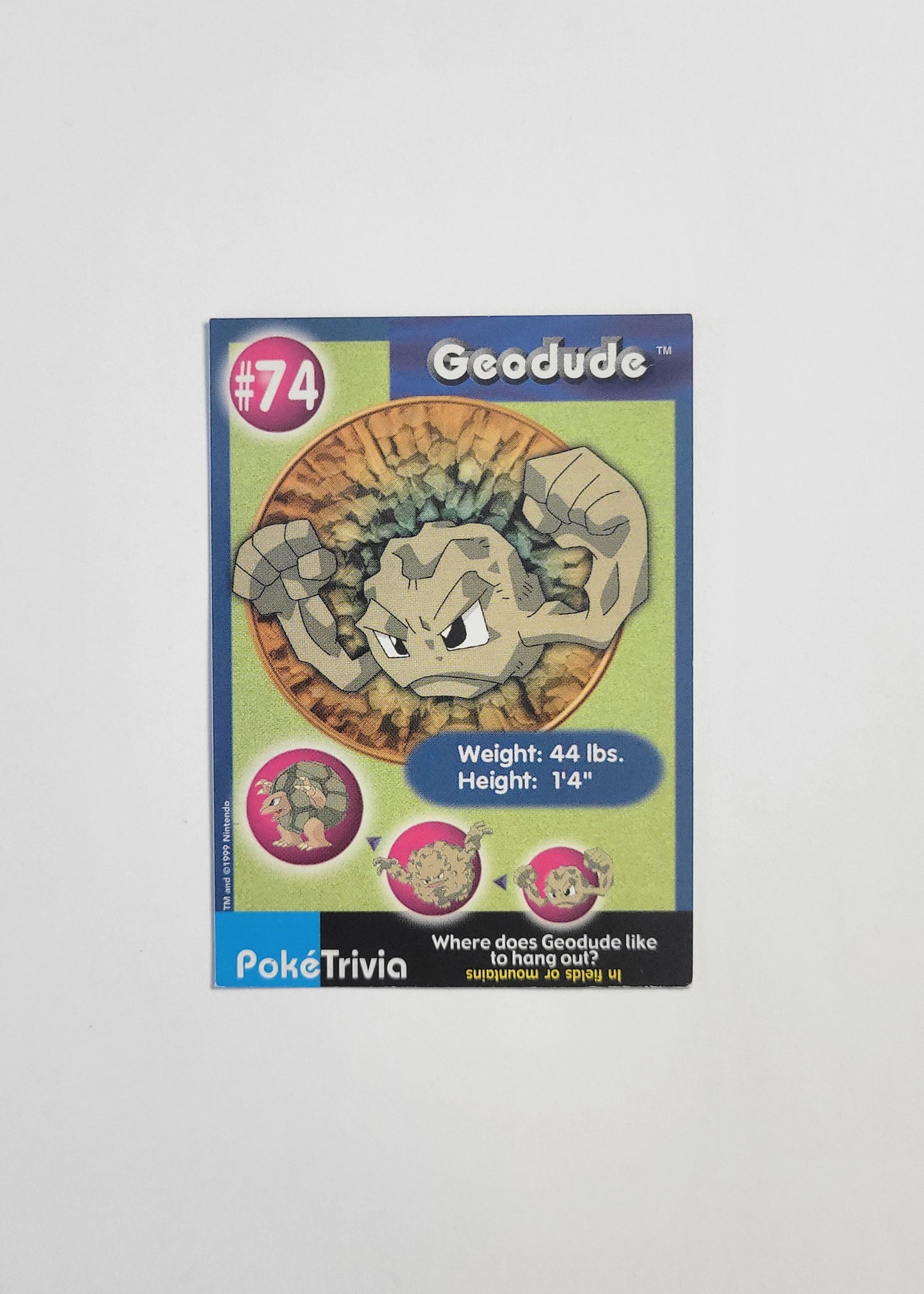 #74 Geodude - Burger King PokéTrivia