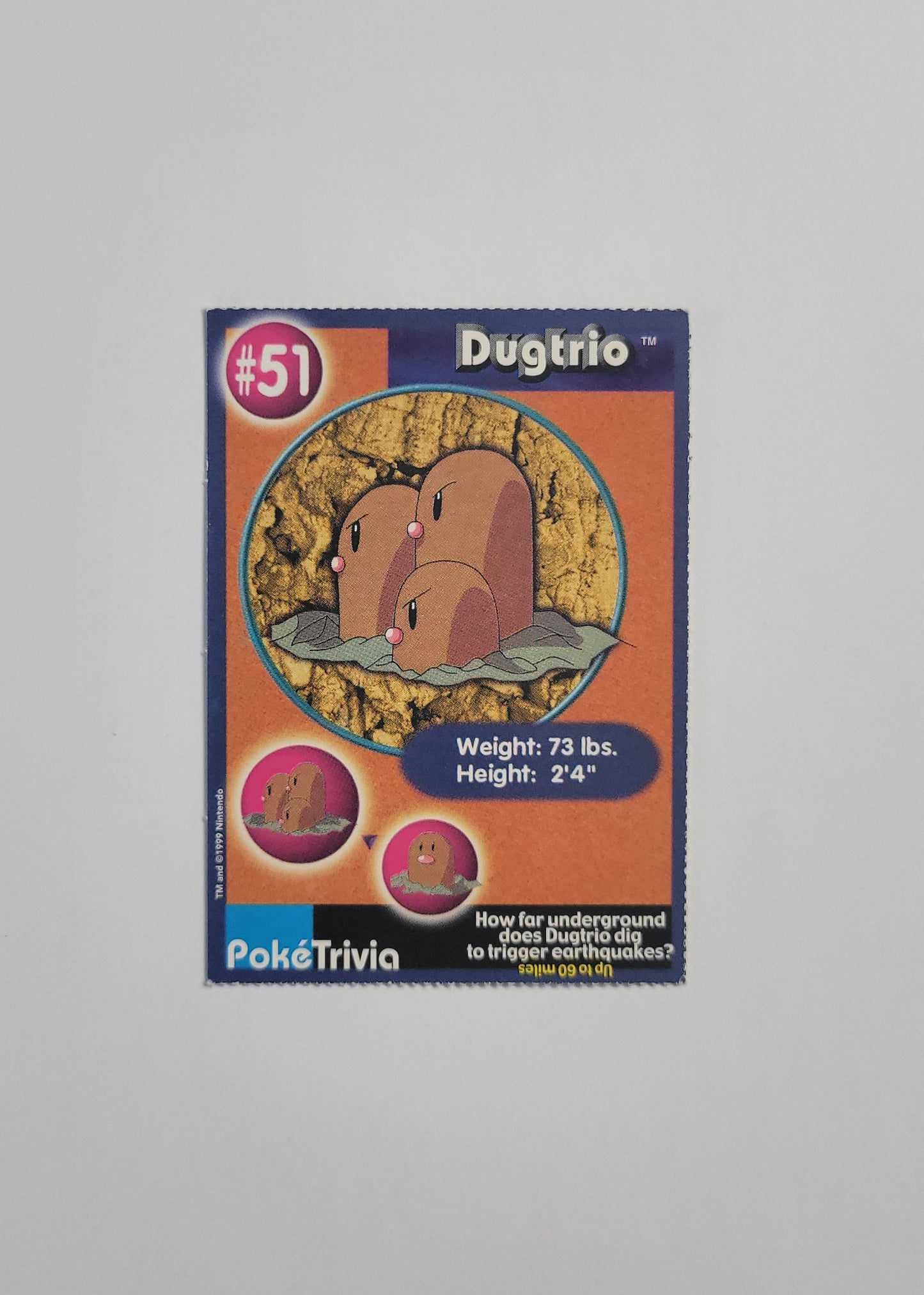 #51 Dugtrio - Burger King PokéTrivia