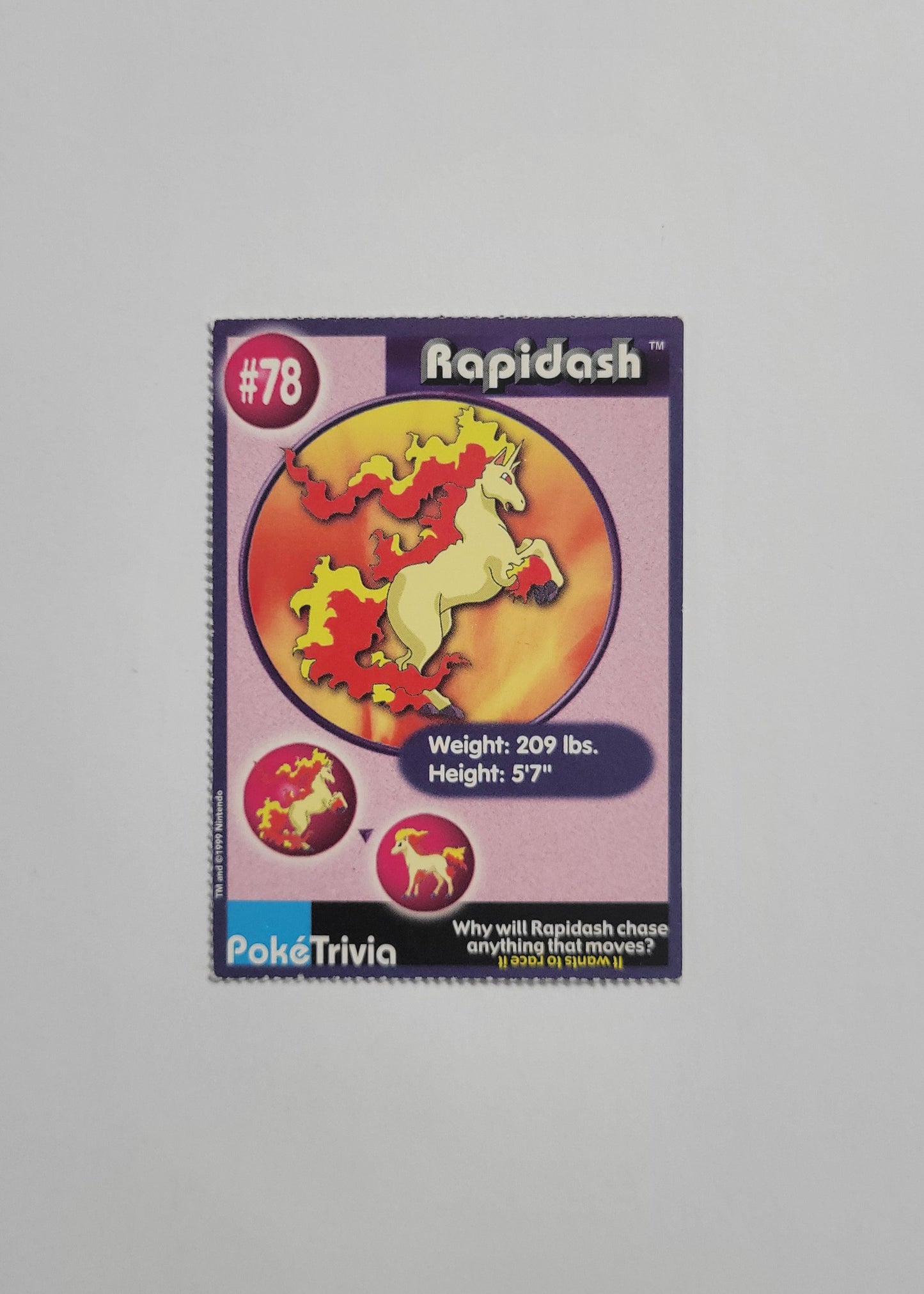 #78 Rapidash - Burger King PokéTrivia