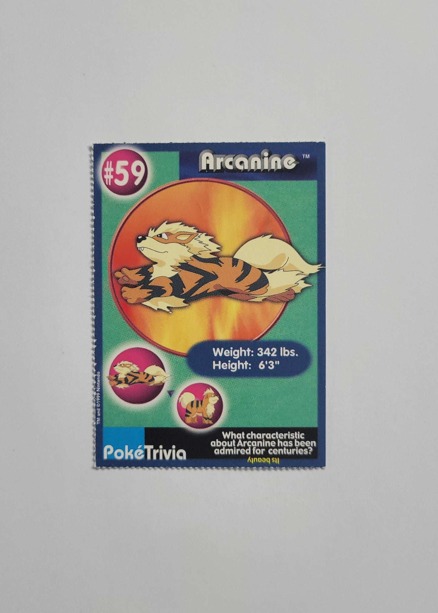 #59 Arcanine - Burger King PokéTrivia