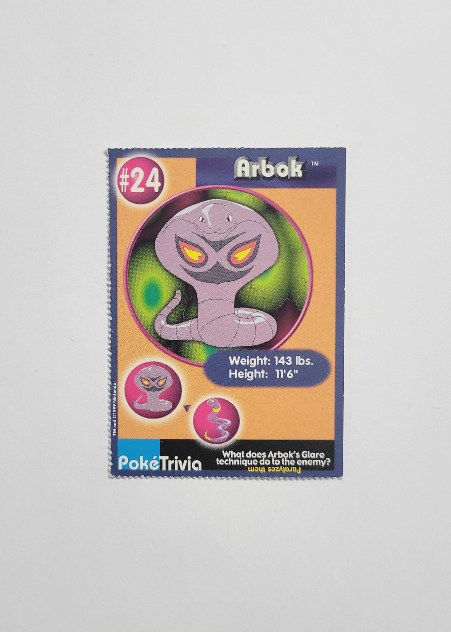 #24 Arbok - Burger King PokéTrivia