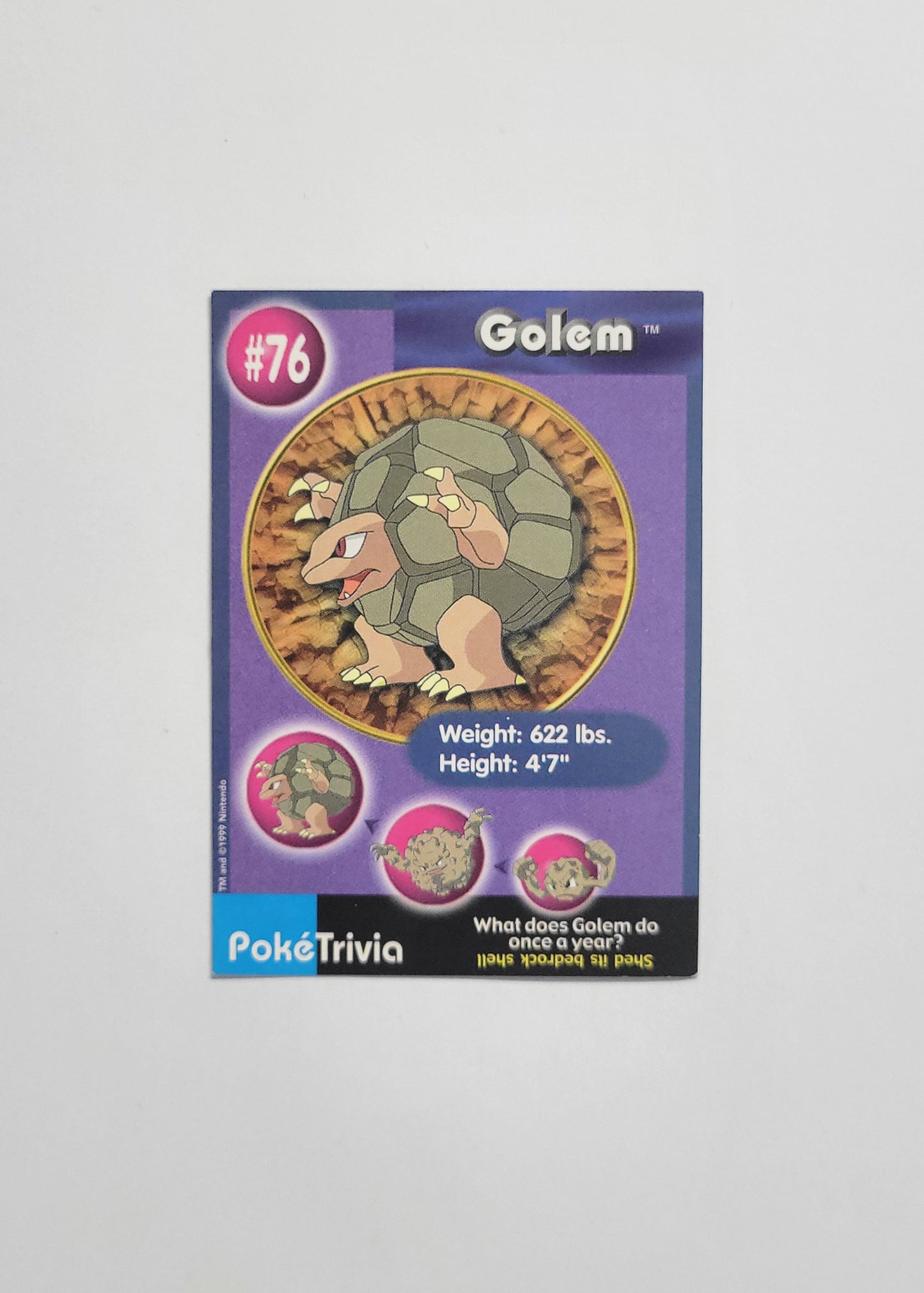 #76 Golem - Burger King PokéTrivia