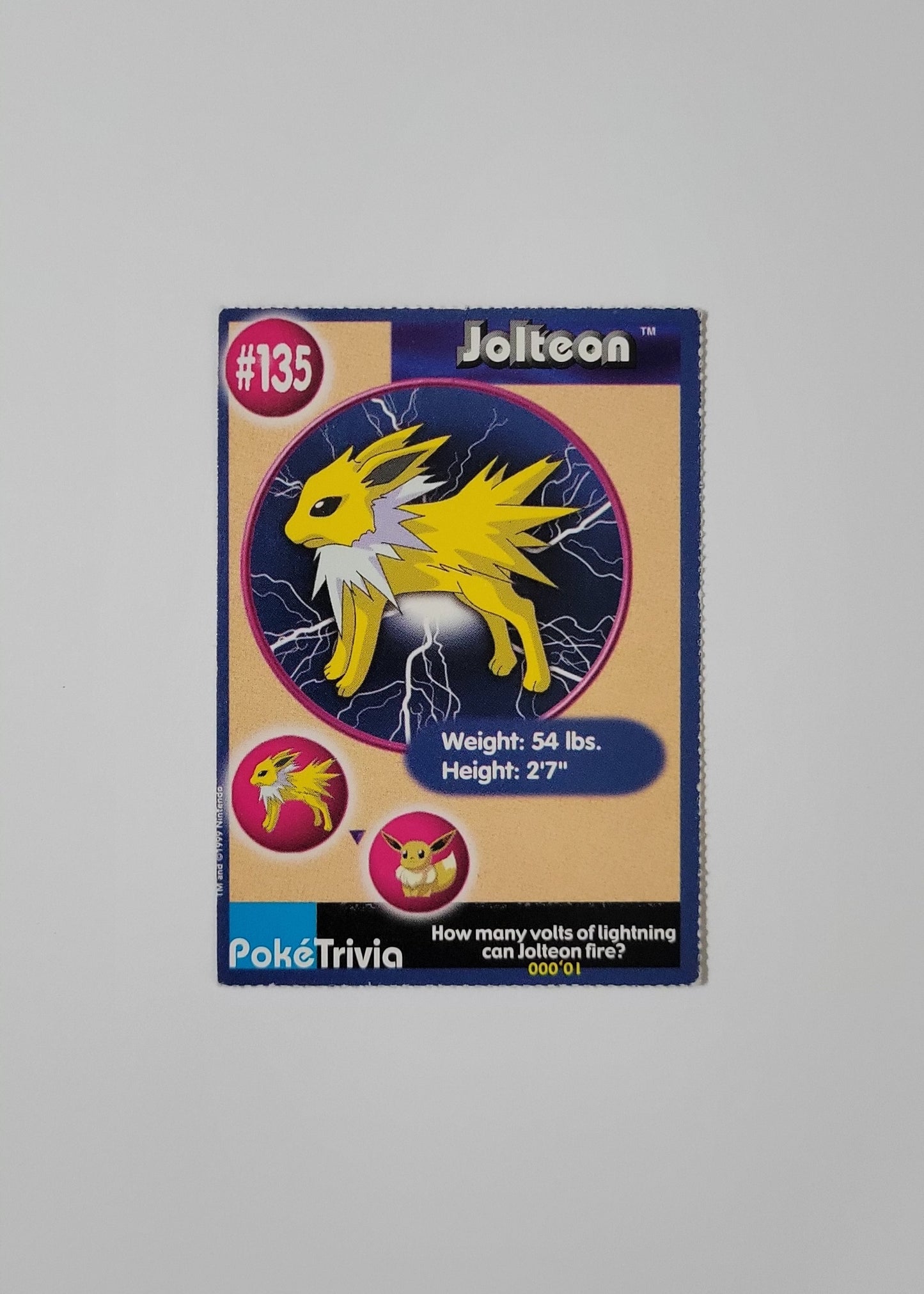#135 Jolteon - Burger King PokéTrivia