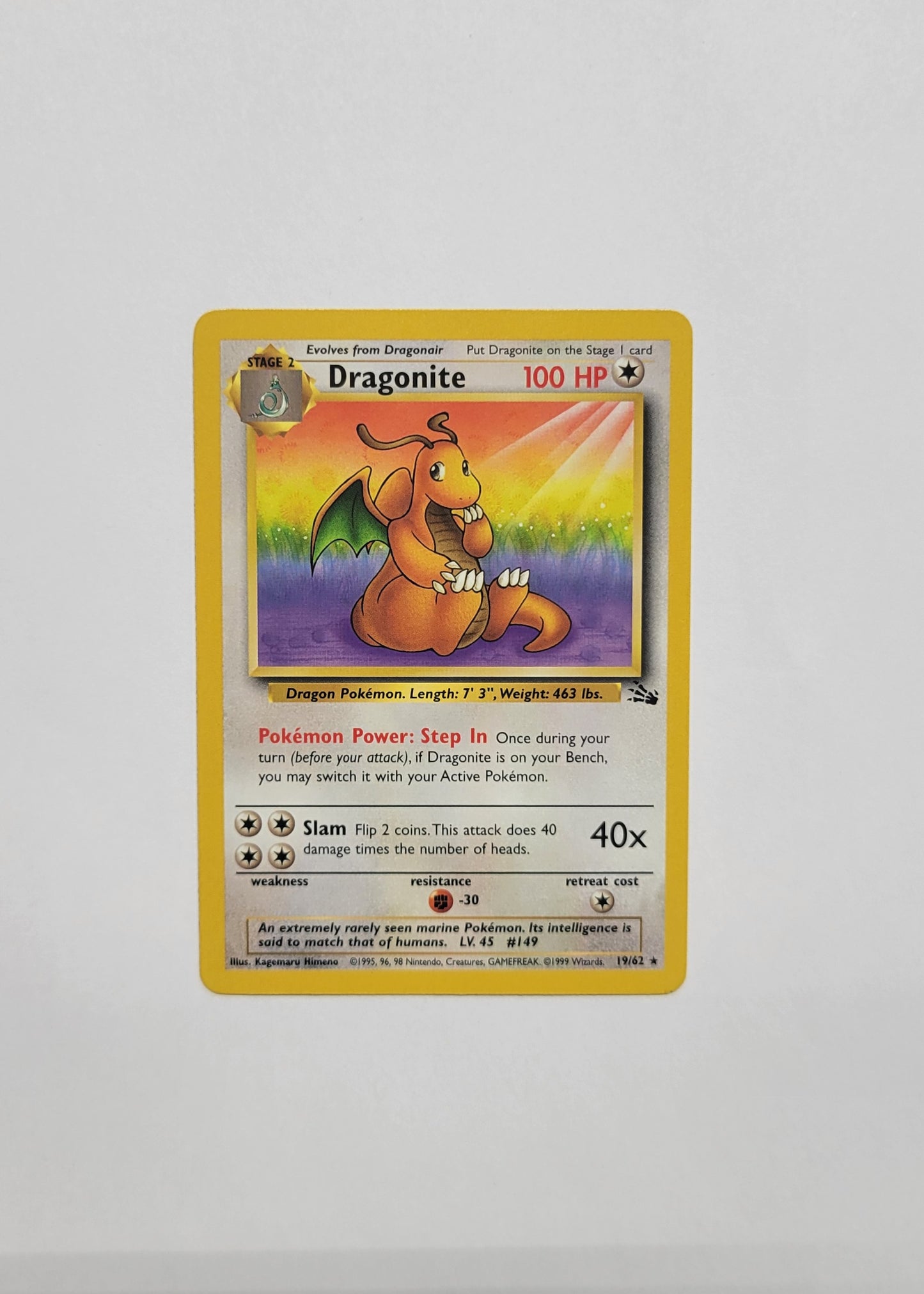 Dragonite 19/62 (Non-Holo) - Fossil