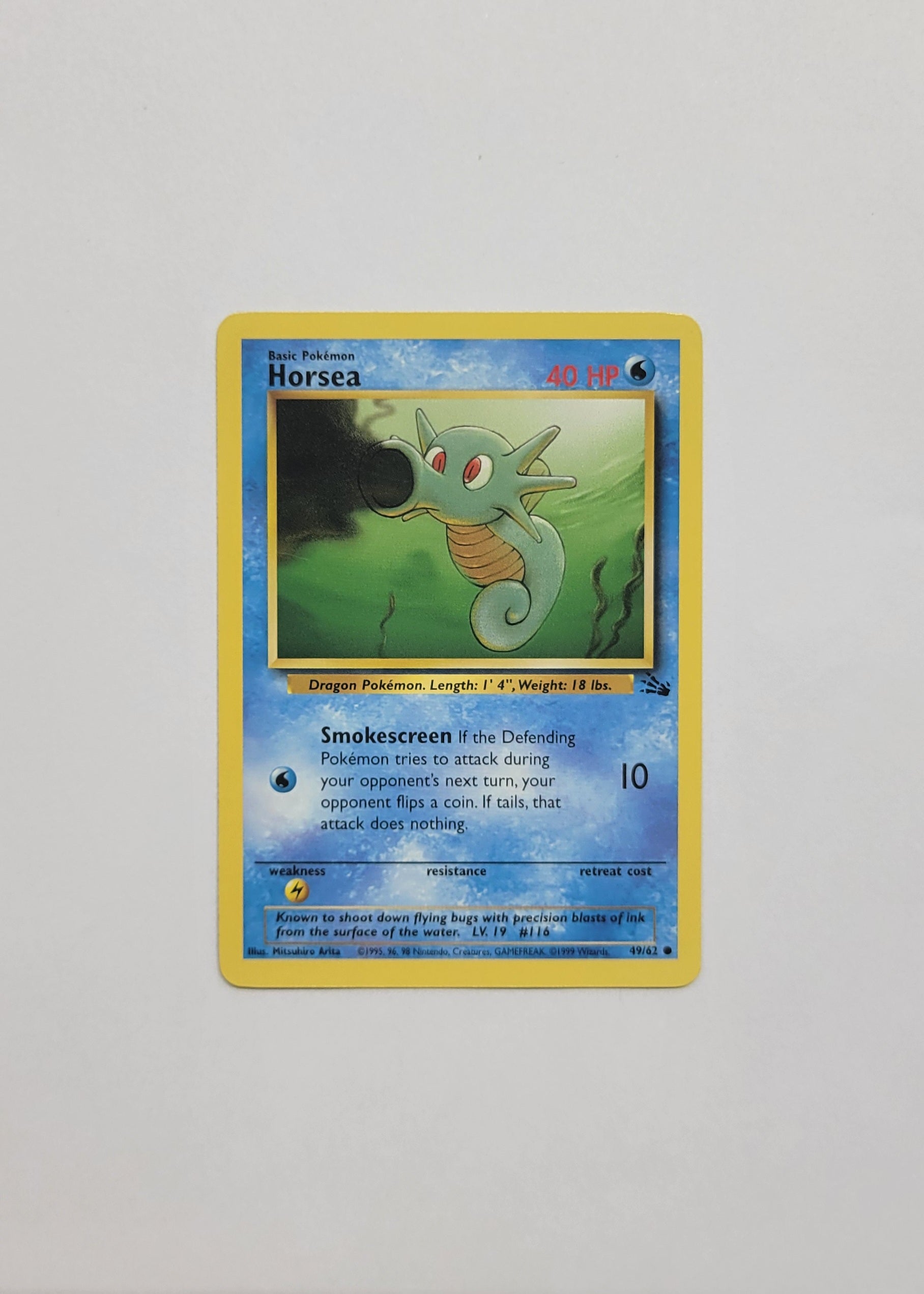 horsea pokemon card 1995 Horsea 49/62