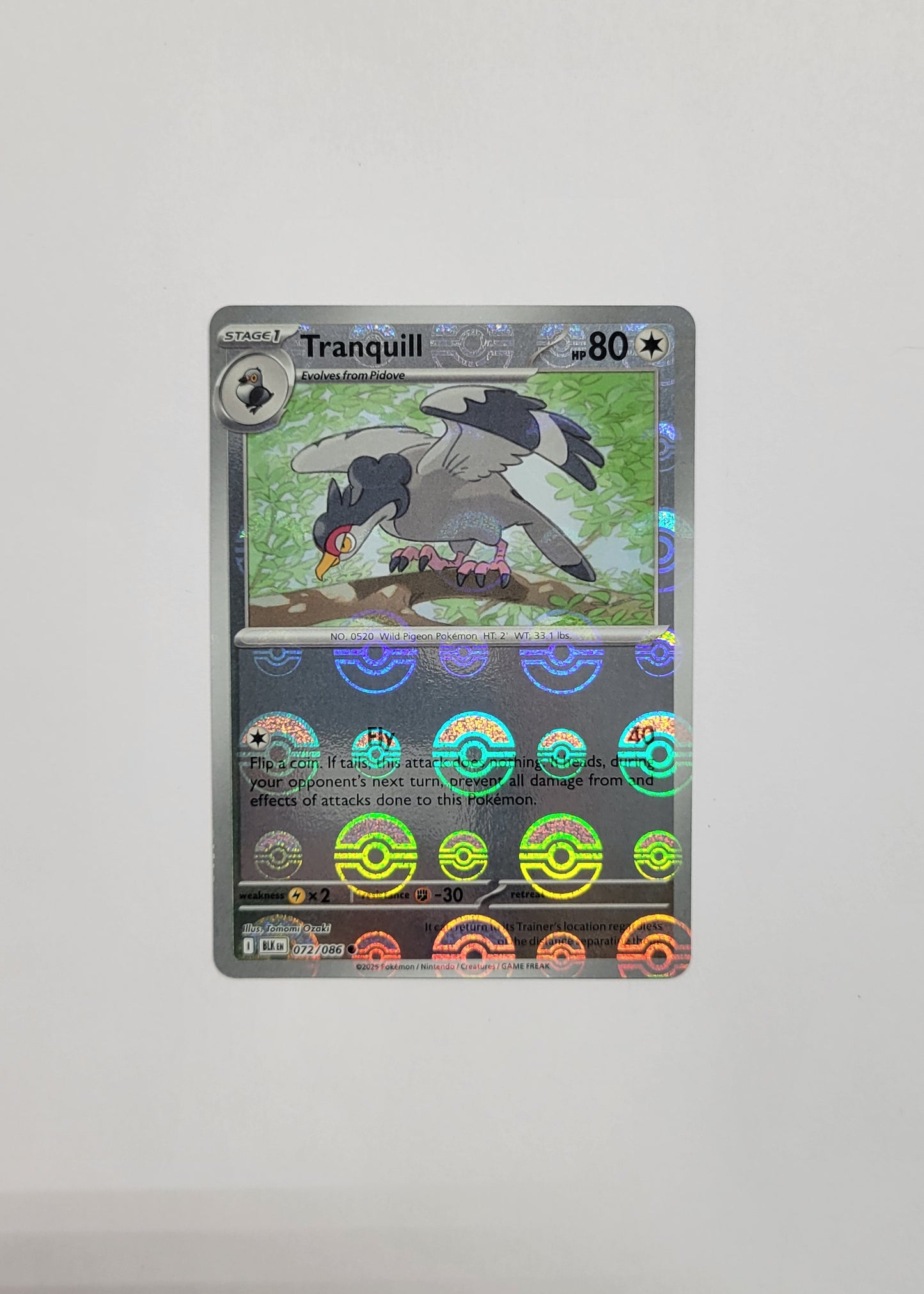 Tranquill 072/086 (Poké Ball) - Black Bolt
