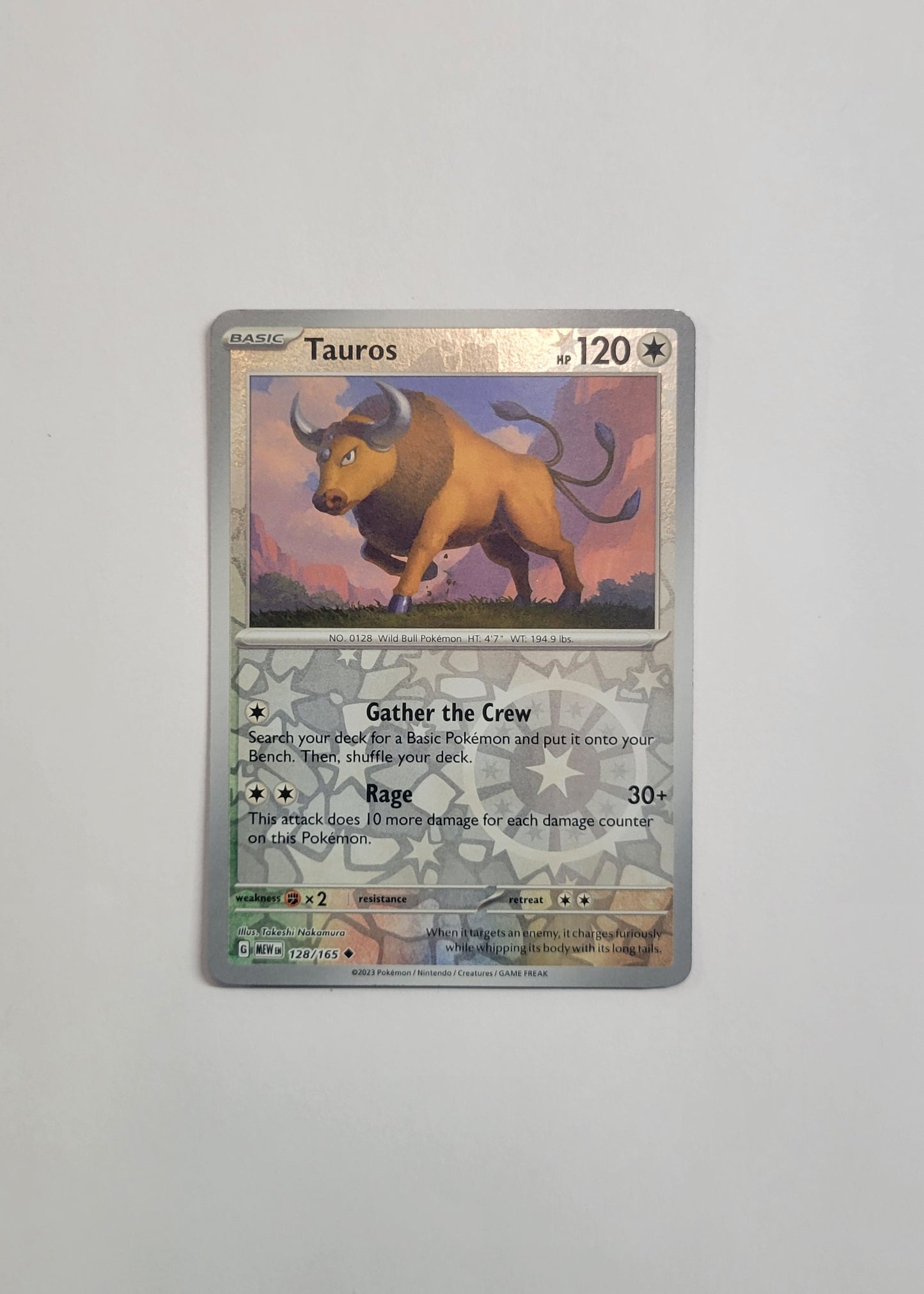 Tauros 128/165 (Reverse Holo) - 151