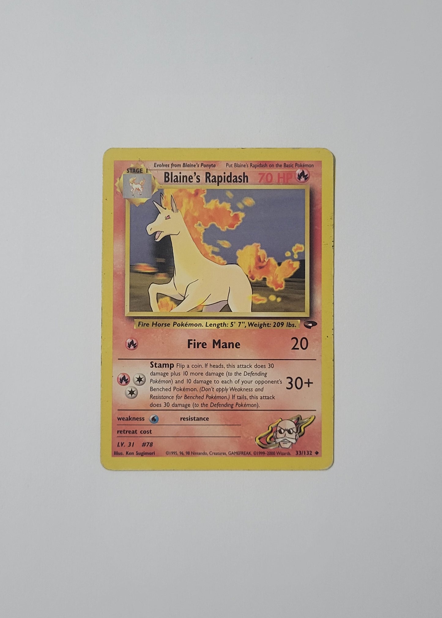 Blaine's Rapidash 33/132 - Gym Challenge