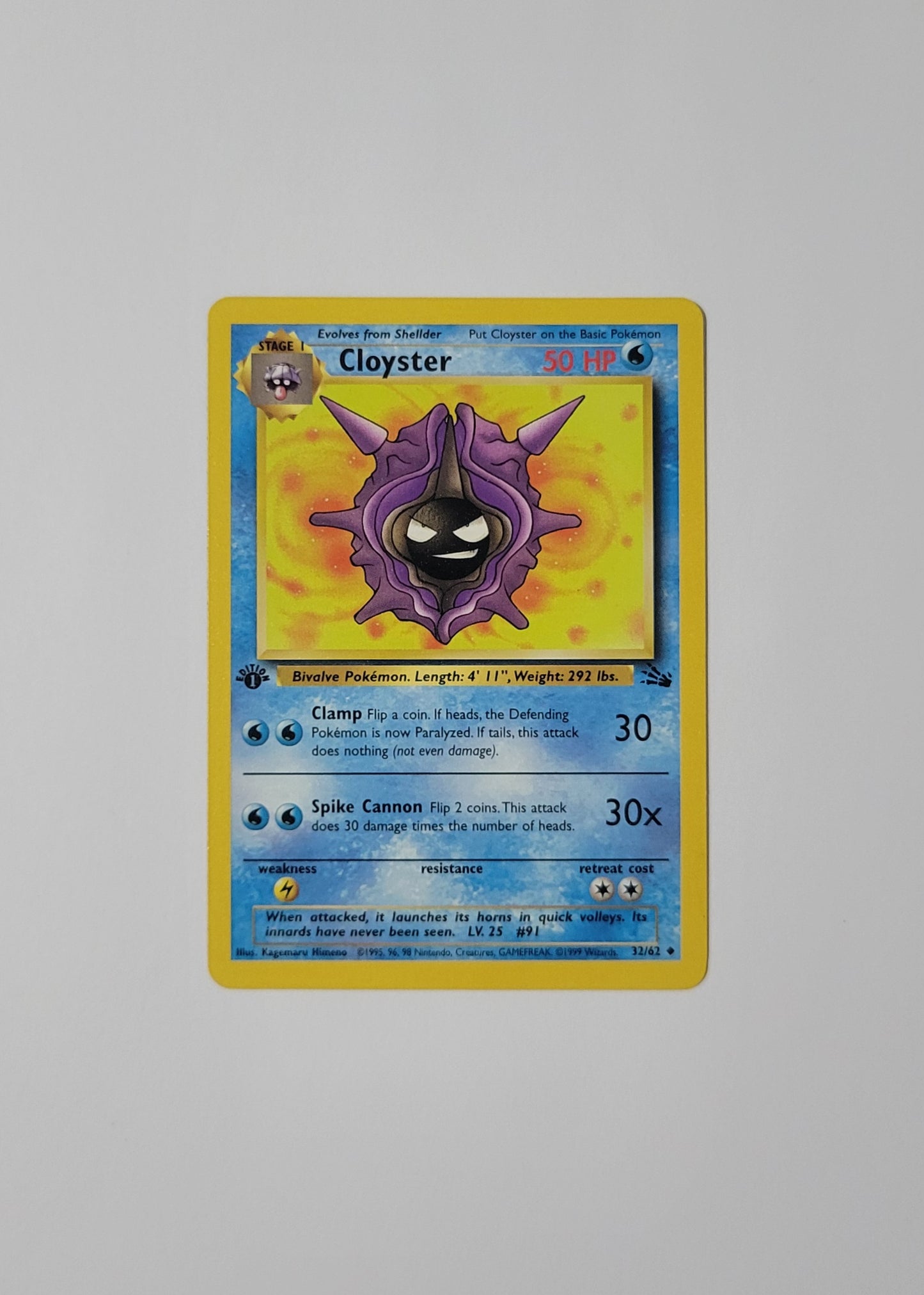 Cloyster 32/62 - Fossil (1st Edition)