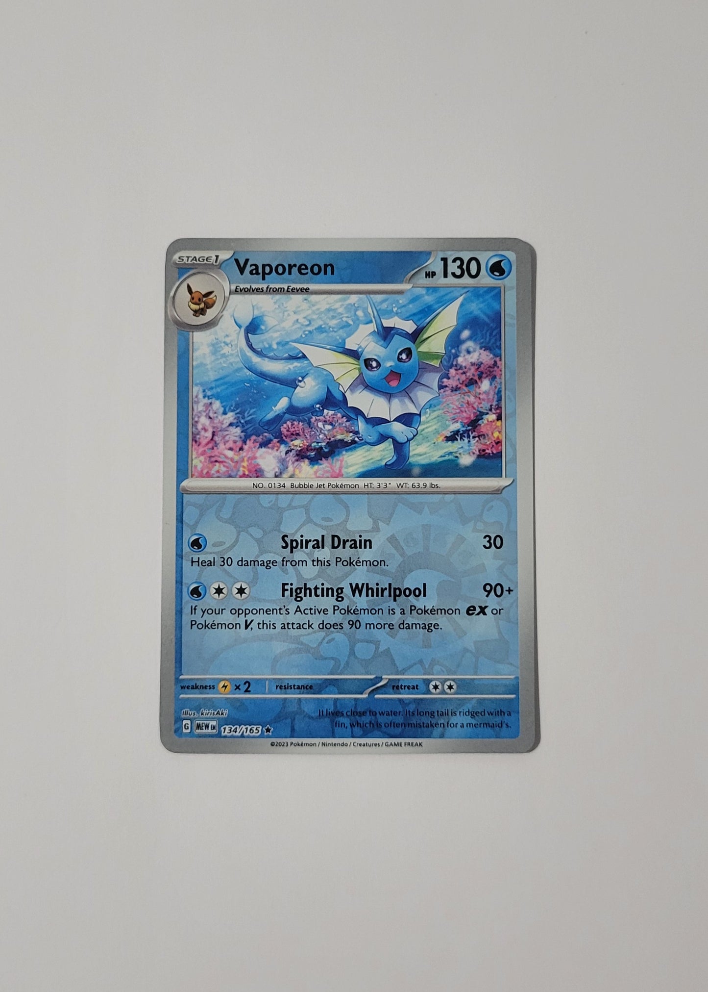 Vaporeon 134/165 (Reverse Holo) - 151
