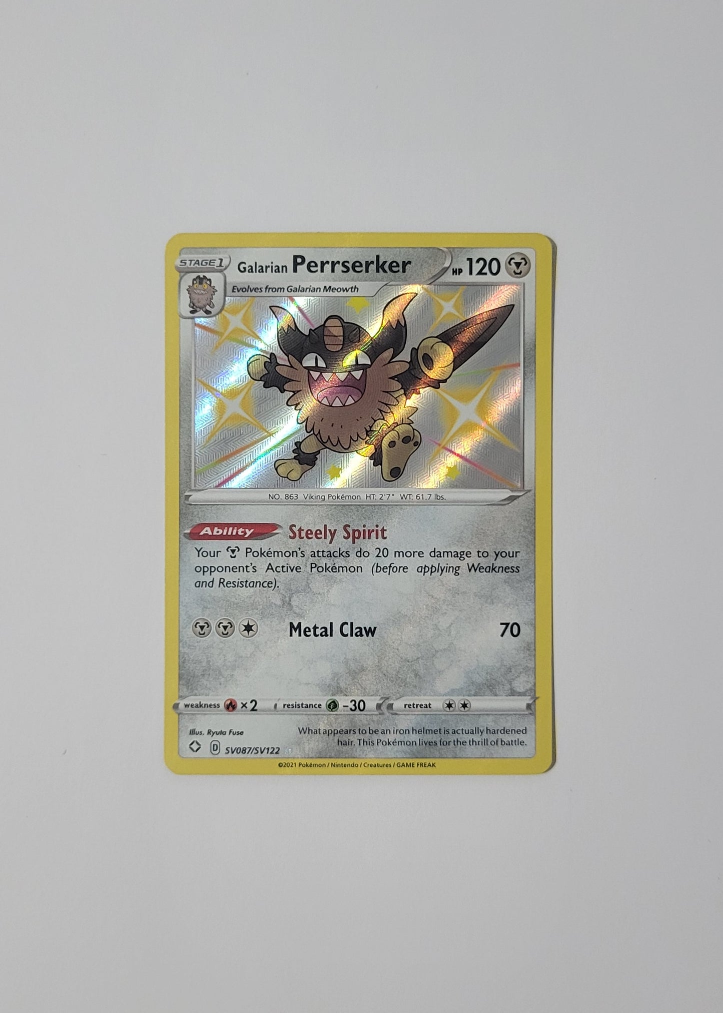 Galarian Perrserker SV087/SV122 - Shining Fates: Shiny Vault