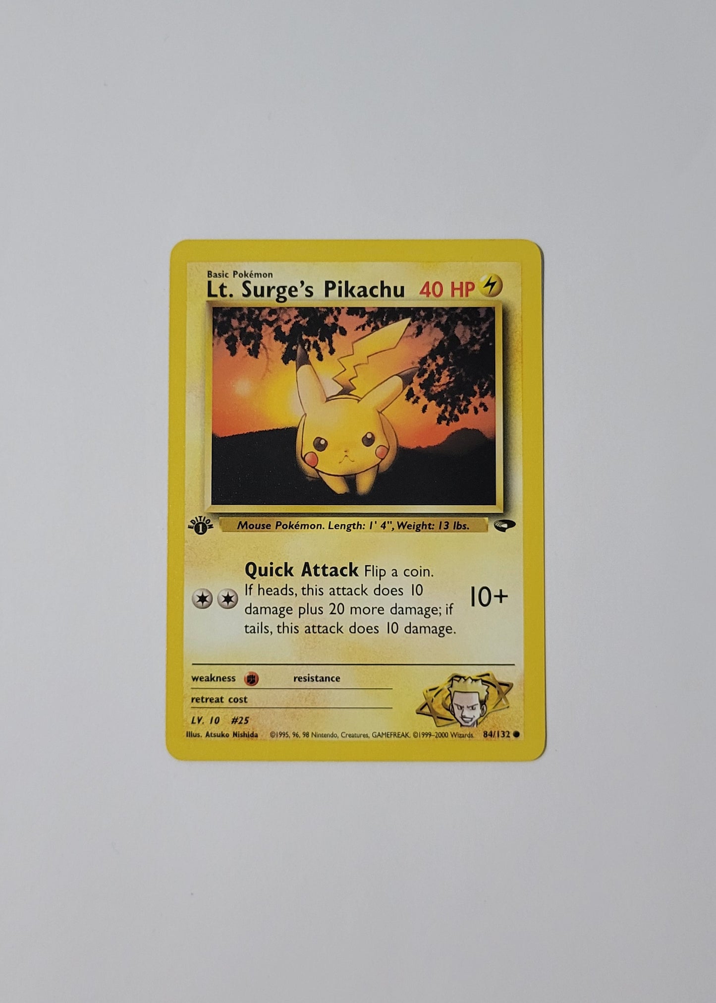 Lt. Surge's Pikachu 84/132 - Gym Challenge (1st Edition)