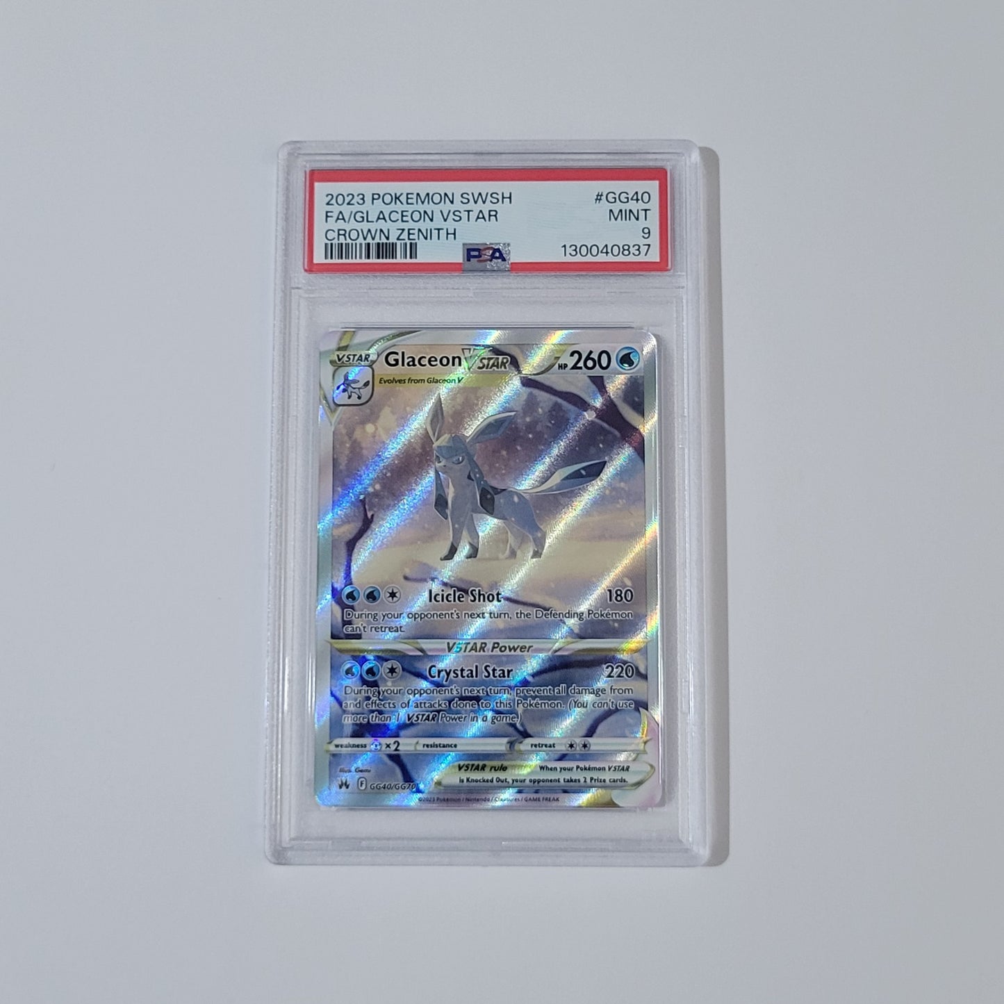 Glaceon VSTAR GG40/GG70 - Crown Zenith - PSA 9