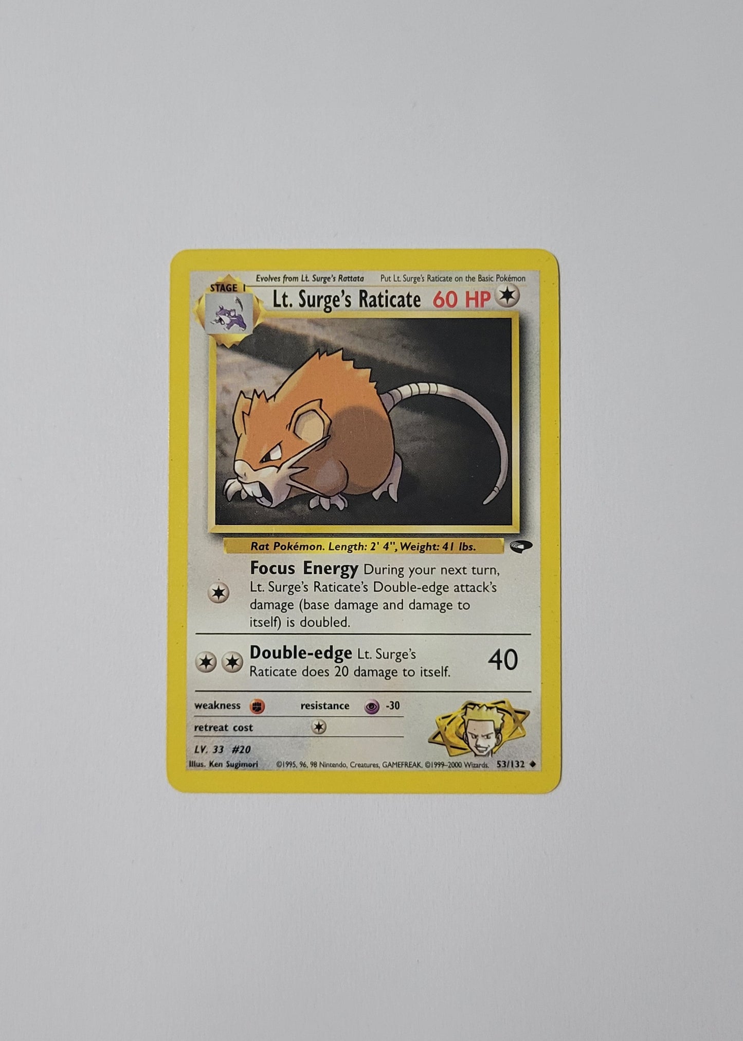 Lt. Surge's Raticate 53/132 - Gym Challenge