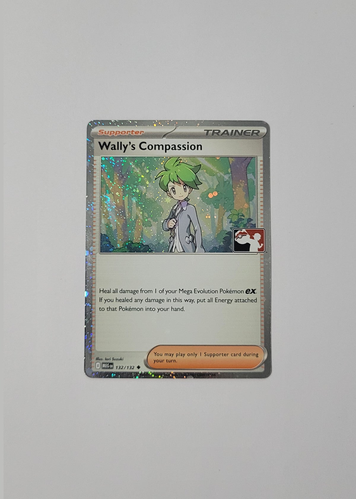 Wally's Compassion 132/132 (Cosmos Holo, Play Stamped) - Mega Evolution Base Set