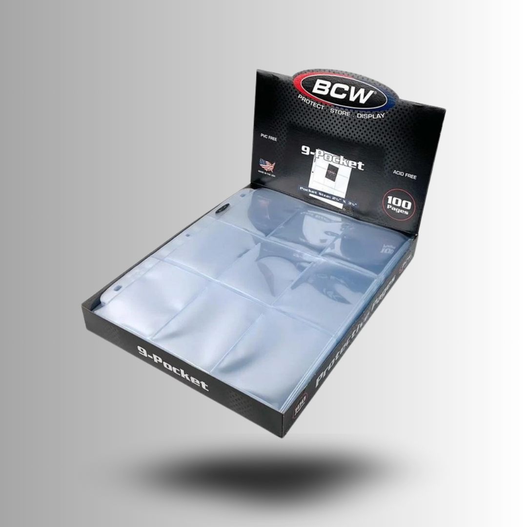 BCW Binder Pages 9 Pocket 100ct Box