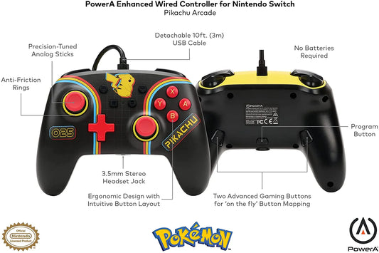 PowerA Pikachu Enhanced Wired Controller - Nintendo Switch