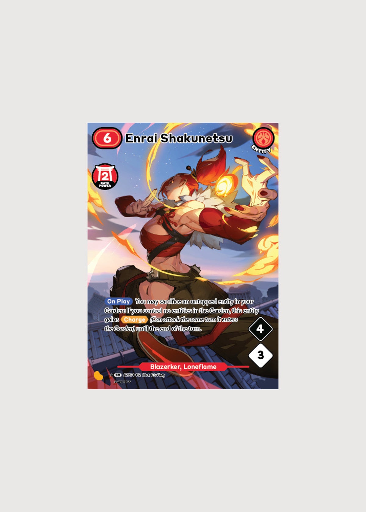 Enrai Shakunetsu AZK01-112A, Super Rare (Alternate Art), Gates Awakened