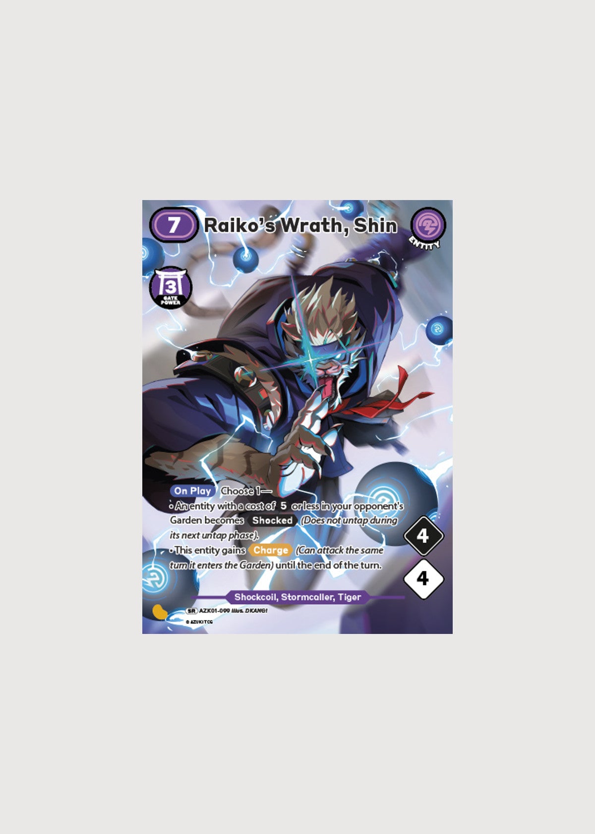 Raiko's Wrath, Shin AZK01-099, Super Rare, Gates Awakened