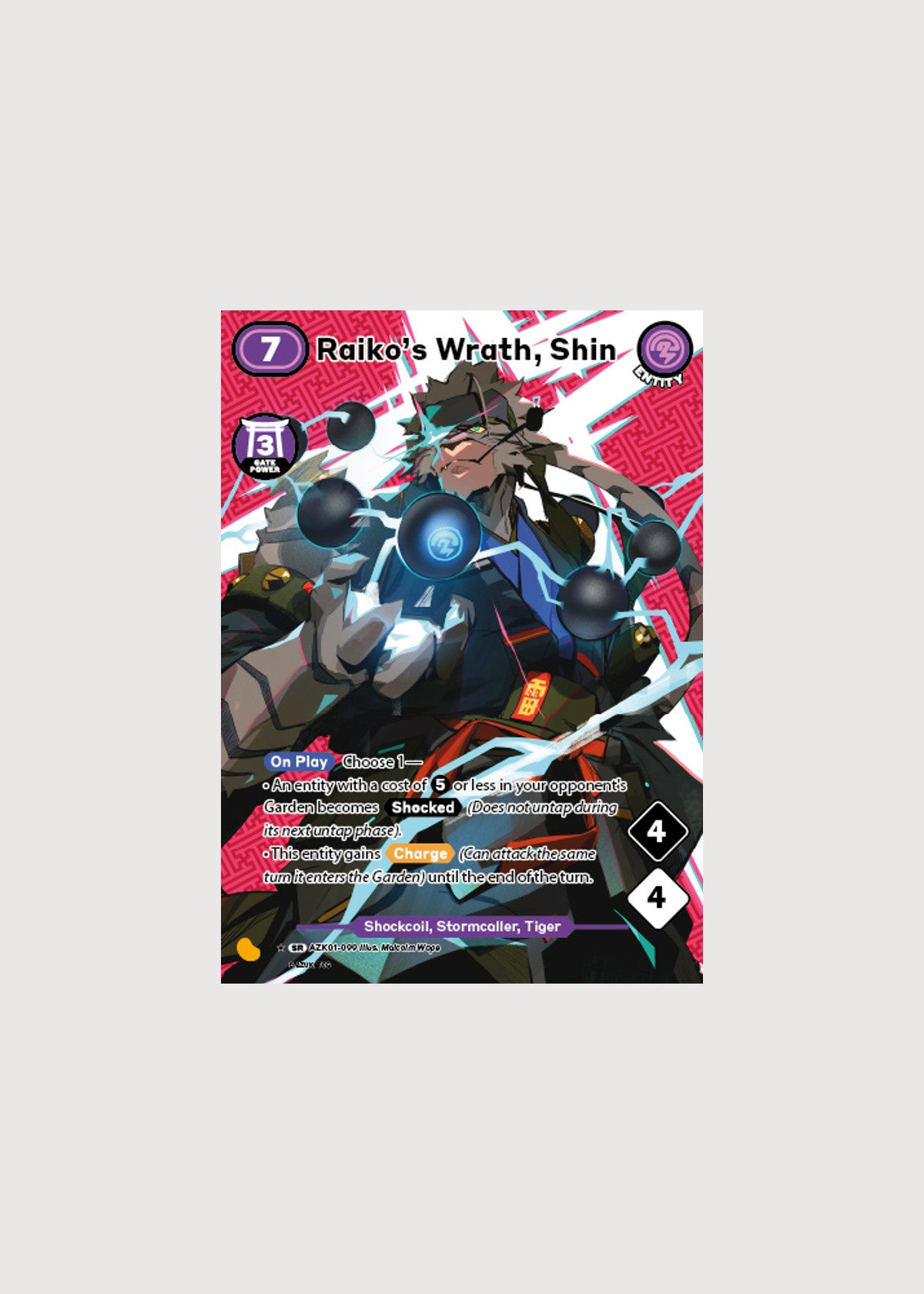 Raiko's Wrath, Shin AZK01-099A, Super Rare (Alternate Art), Gates Awakened