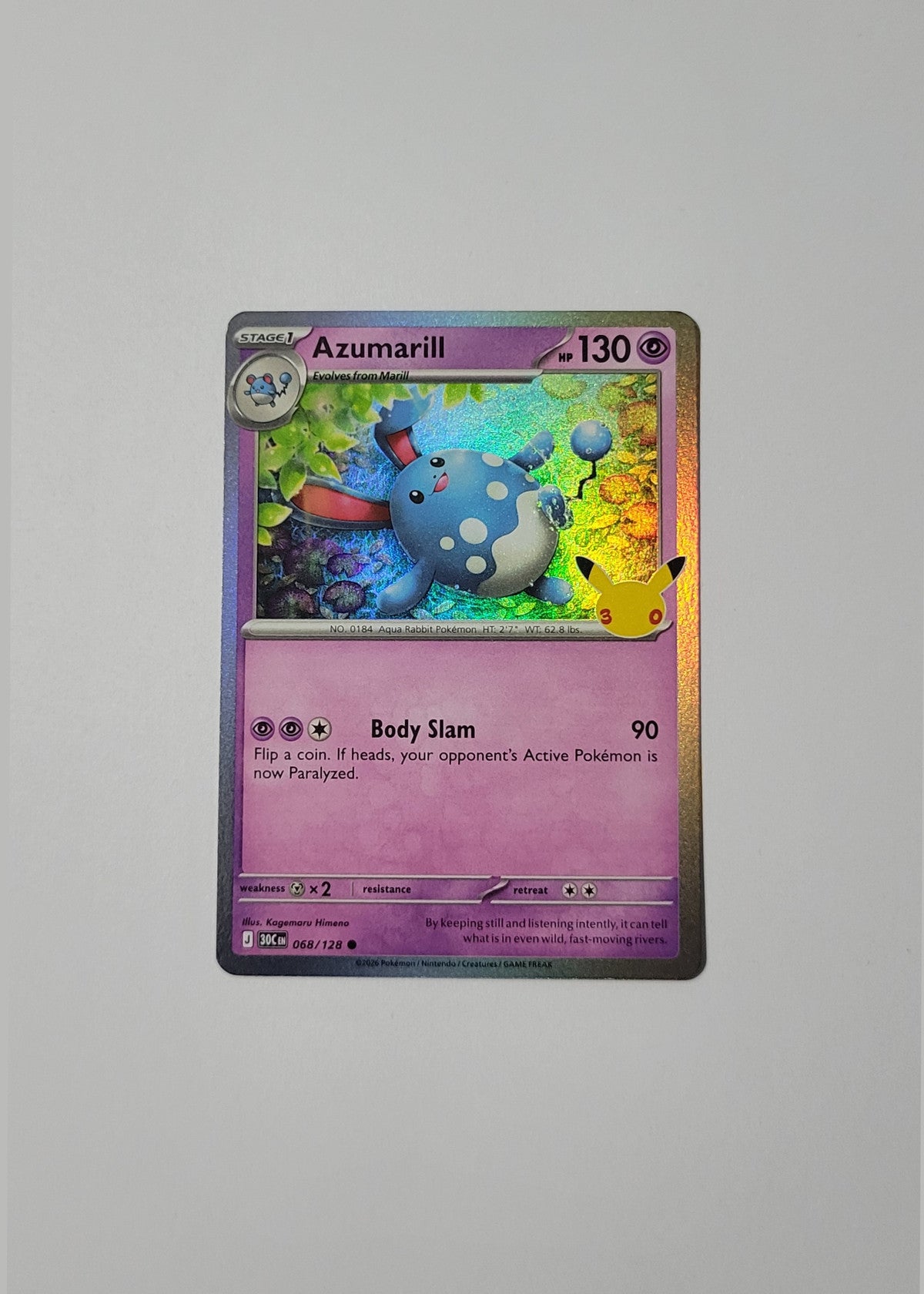 Azumarill 068/128 - 30th Celebration