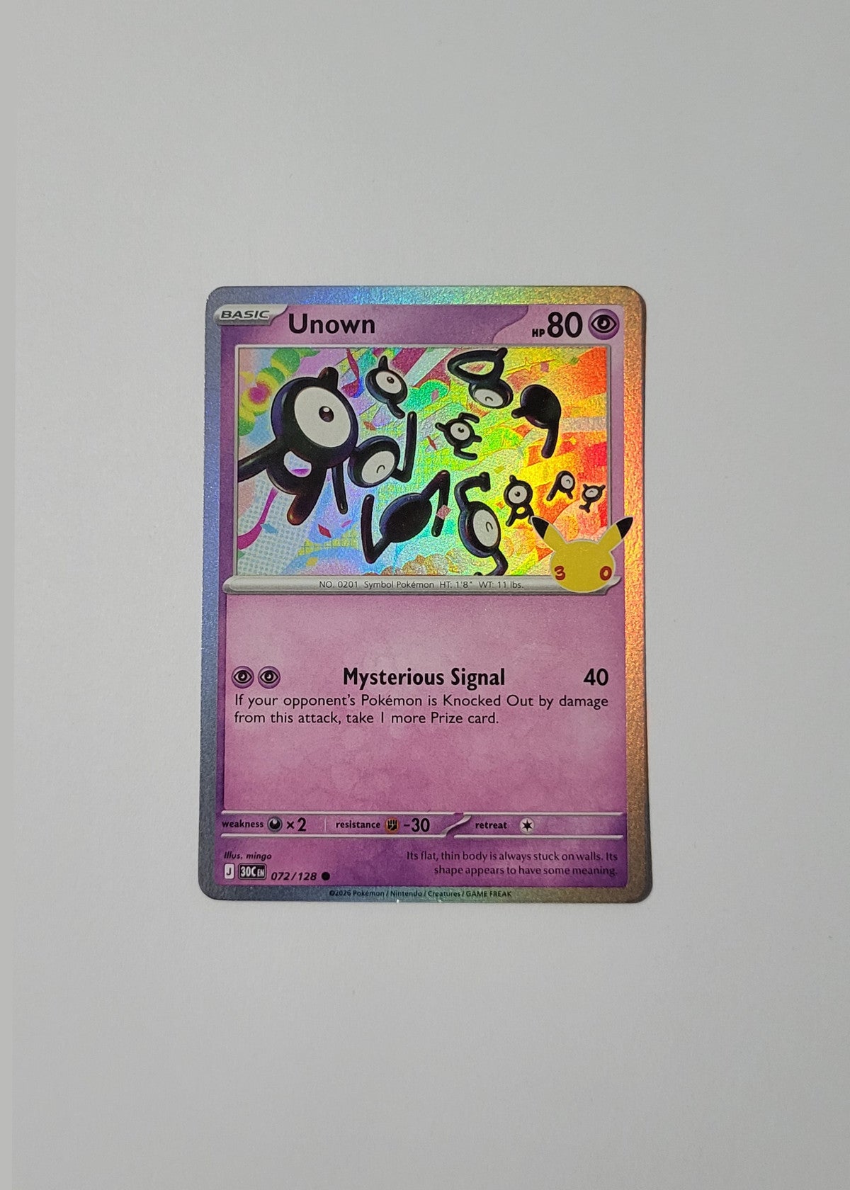 Unown 072/128 - 30th Celebration