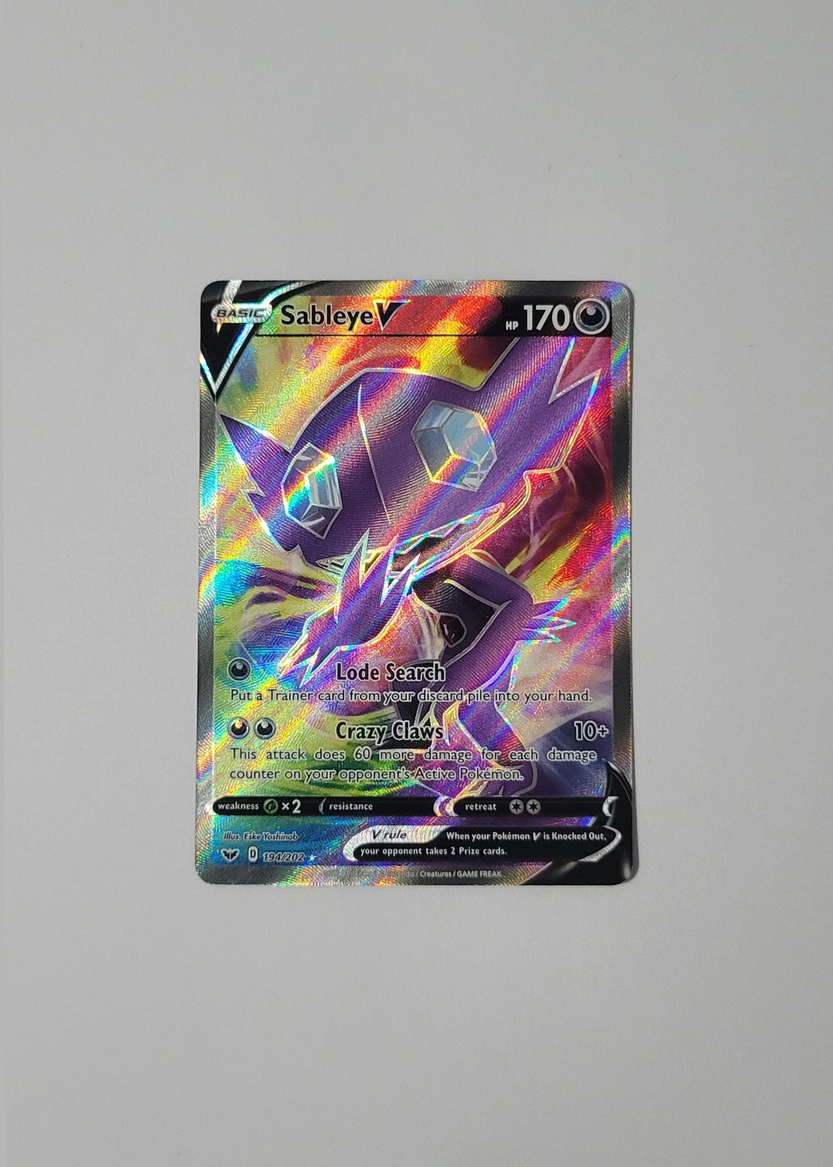 Sableye V 194/202 - Sword & Shield Base Set