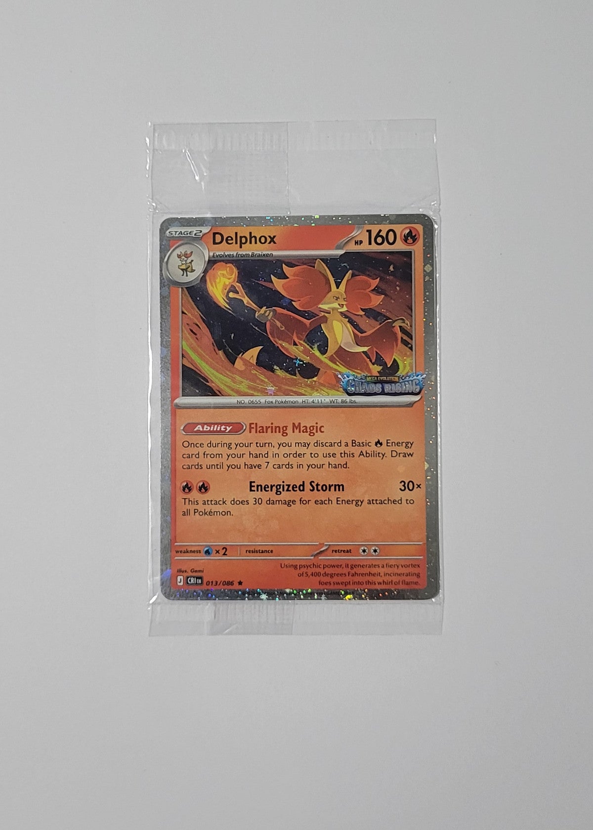 Delphox 013/086 (Sealed, Stamped) - Chaos Rising