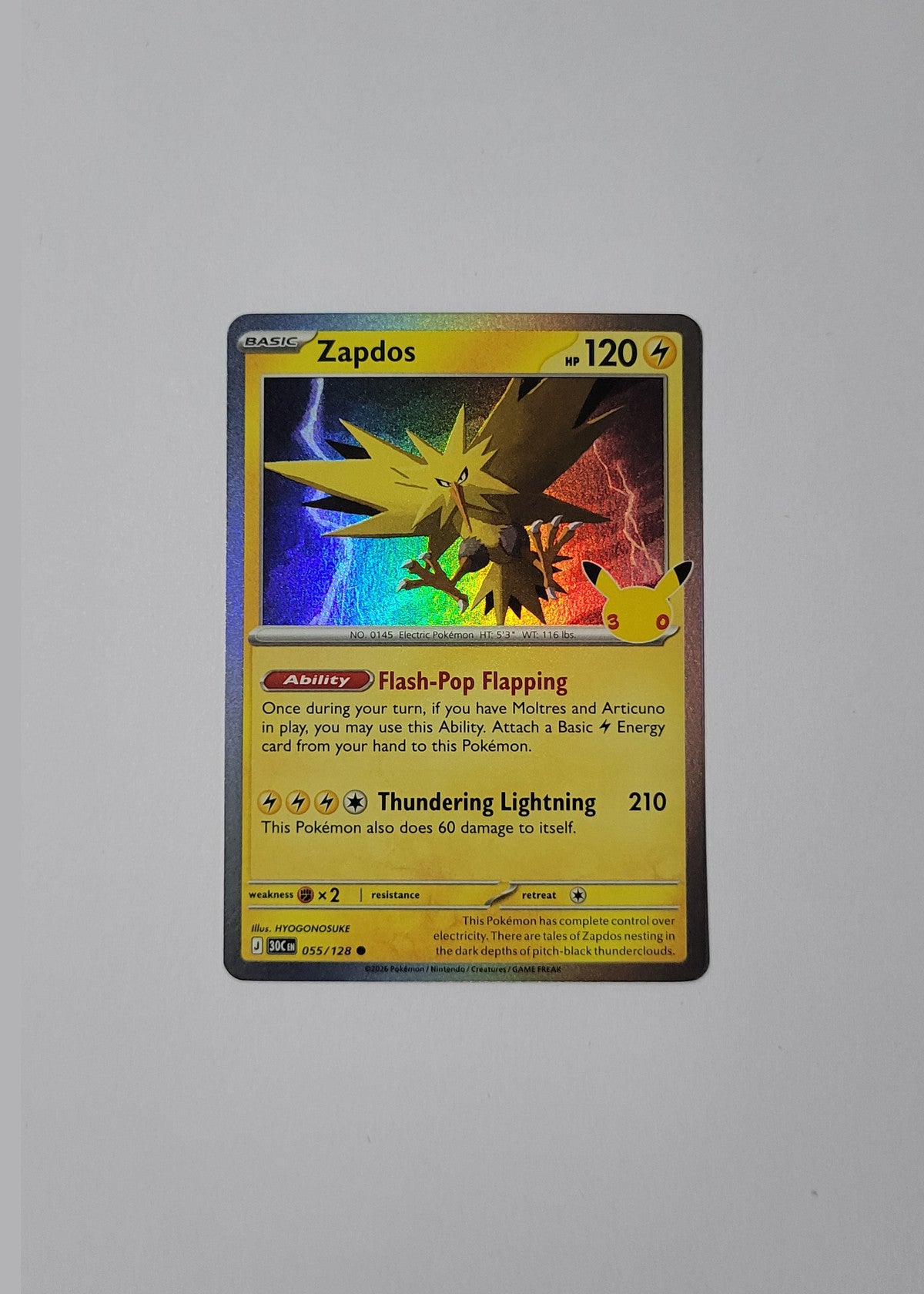 Zapdos 055/128 - 30th Celebration