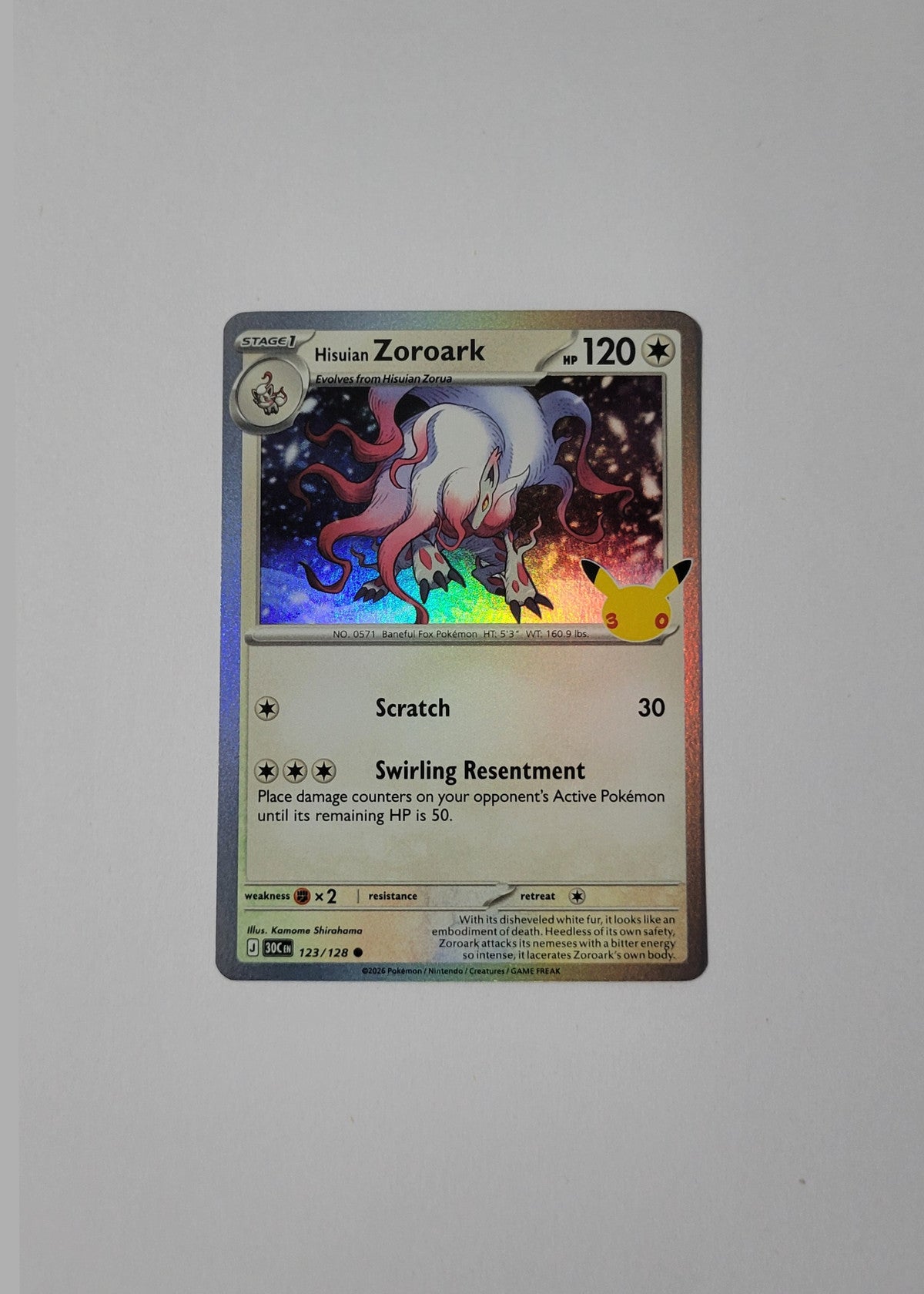 Hisuian Zoroark 123/128 - 30th Celebration
