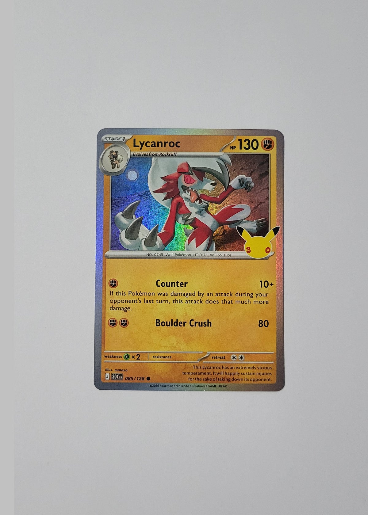 Lycanroc 085/128 - 30th Celebration