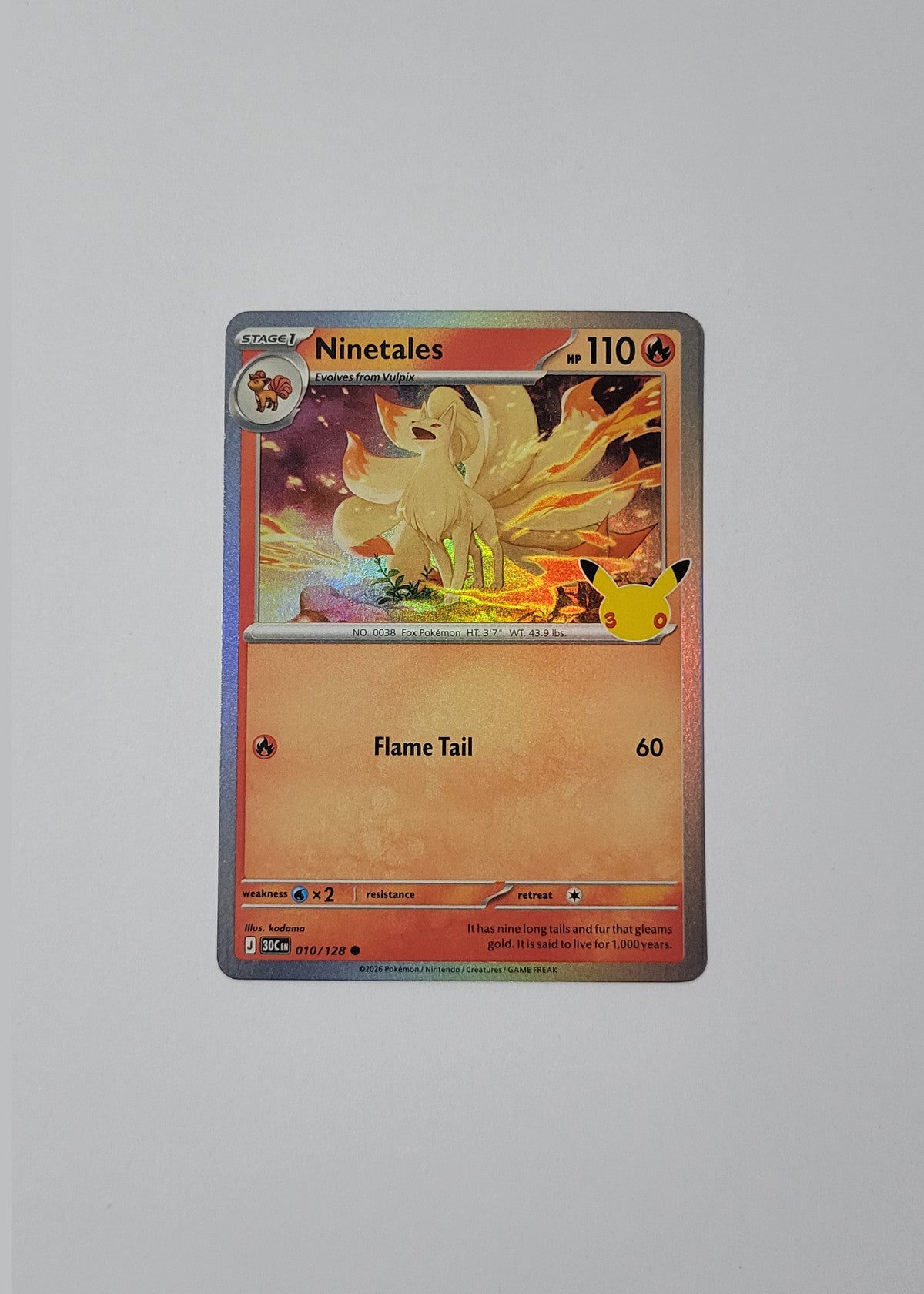 Ninetales 010/128 - 30th Celebration
