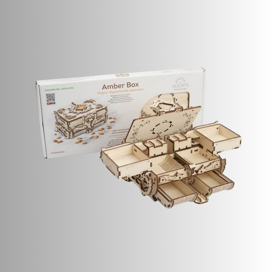 UGEARS Amber Box Mechanical Wooden Jewelry Box