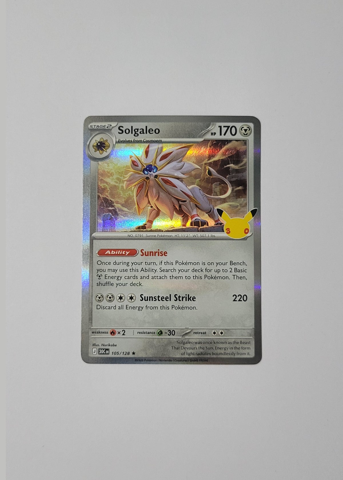 Solgaleo 105/128 - 30th Celebration