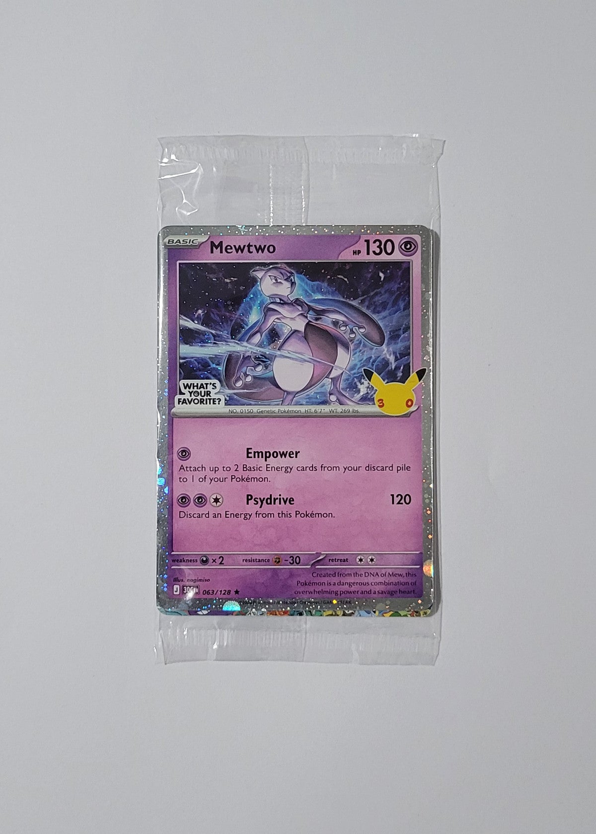 Mewtwo 063/128 (Sealed, Stamped) - 30th Celebration