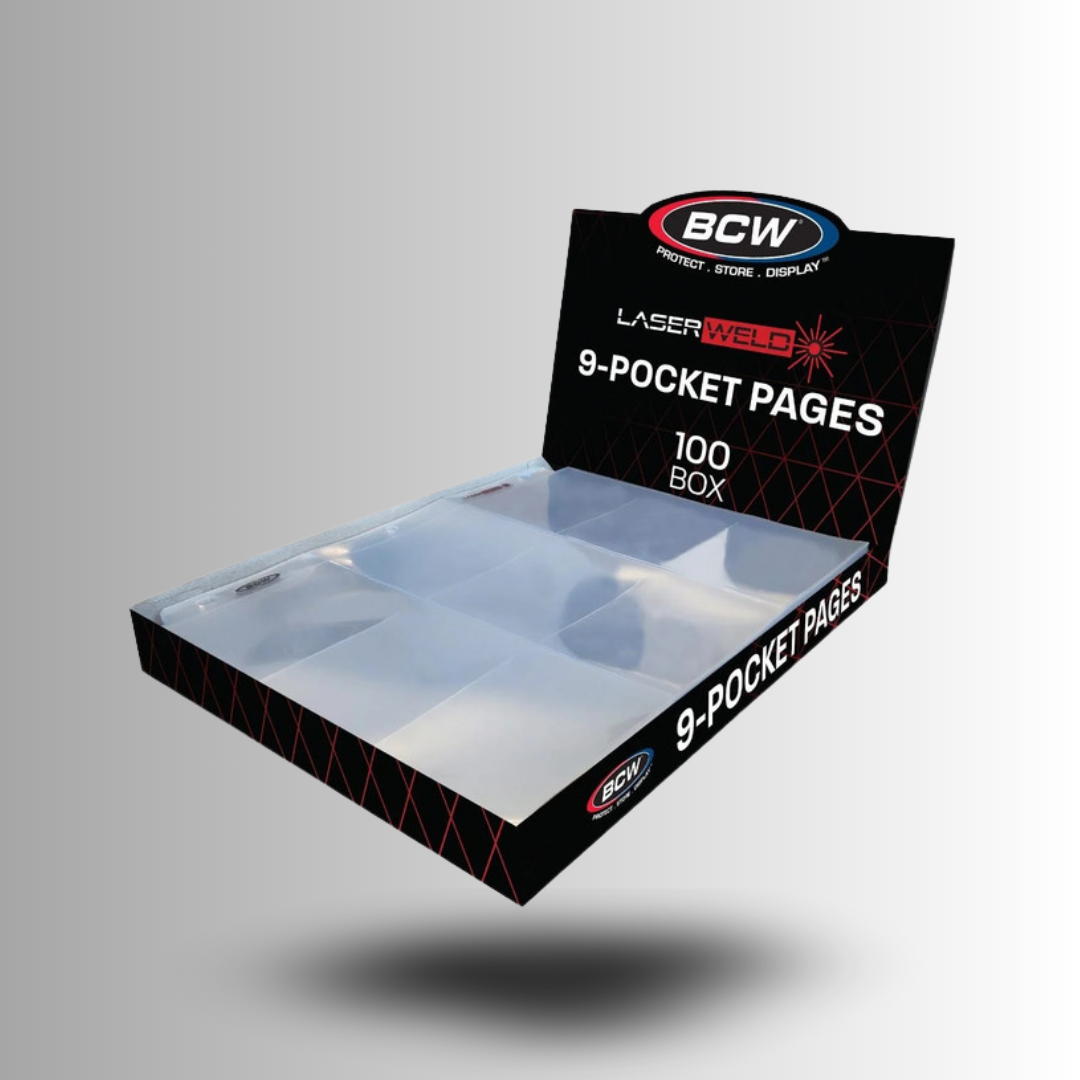 BCW LaserWeld Binder Pages 9 Pocket 100ct Box