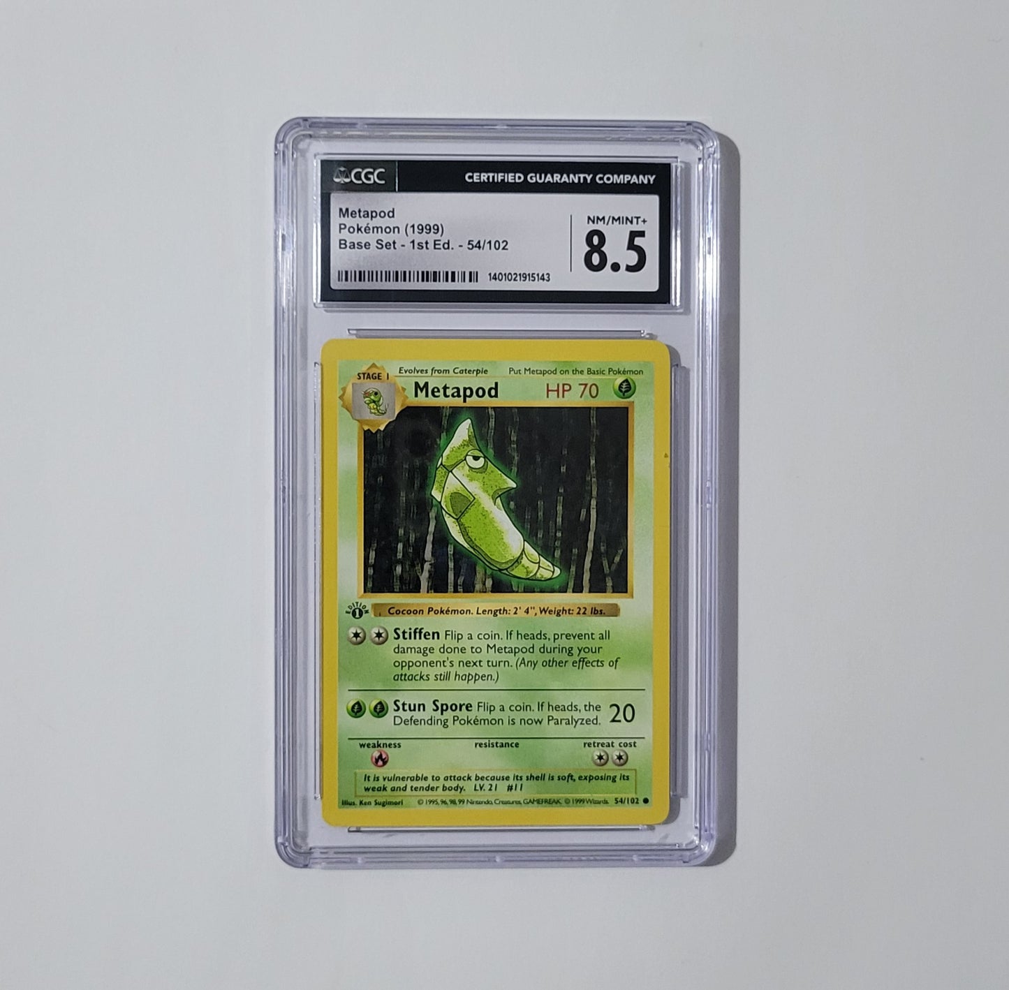 Metapod 54/102 - Common - Base Set (1st Edition) - CGC 8.5