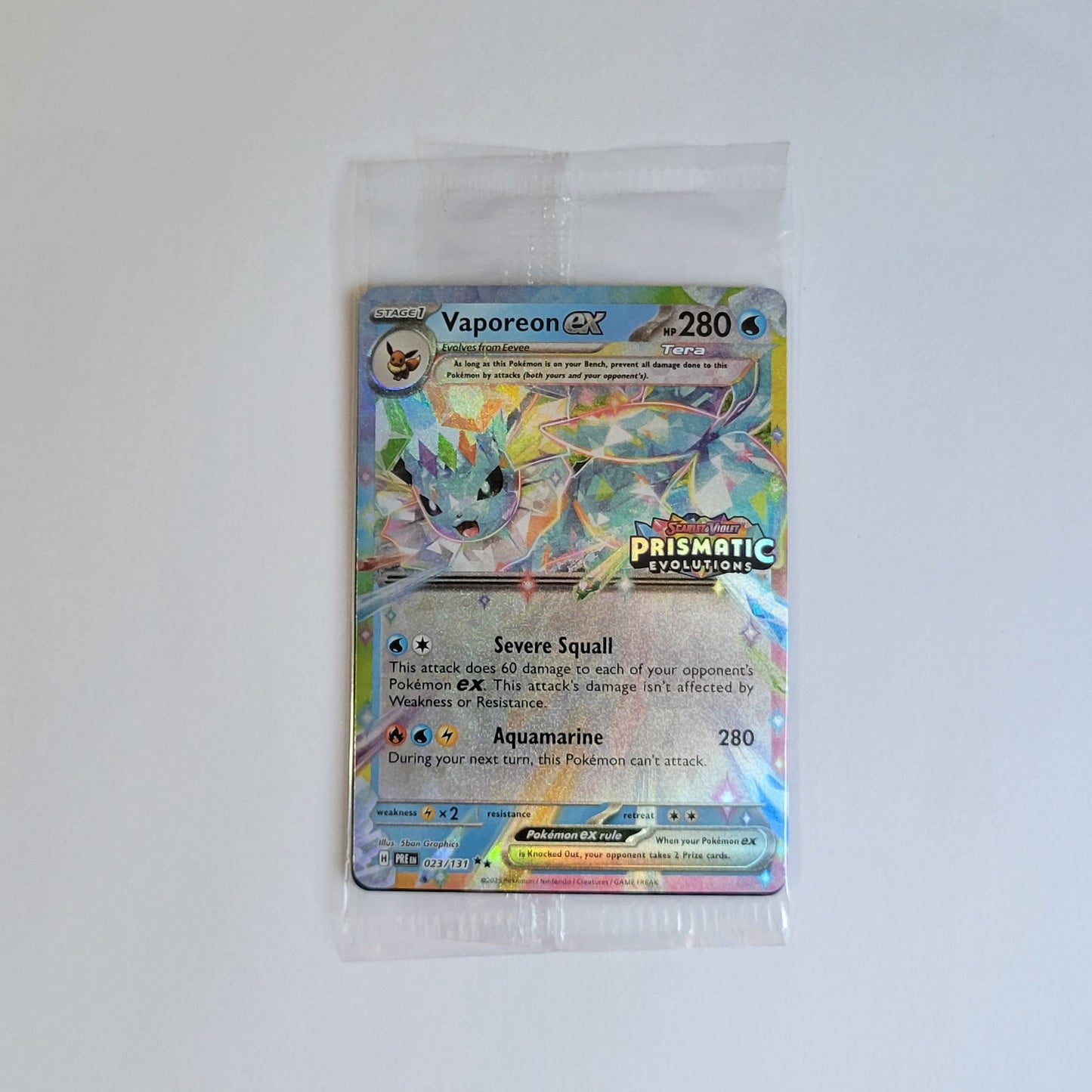 Vaporeon ex 023/131 (Sealed, Stamped) - Prismatic Evolutions