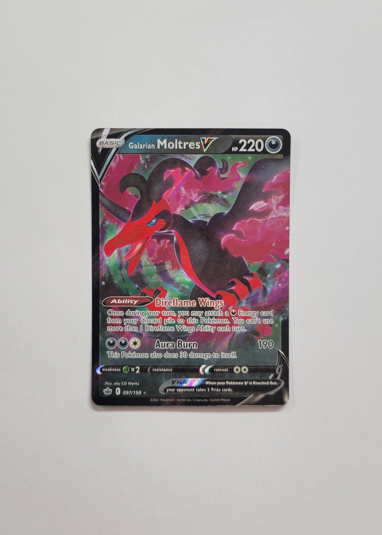 Galarian Moltres V 097/198 - Chilling Reign