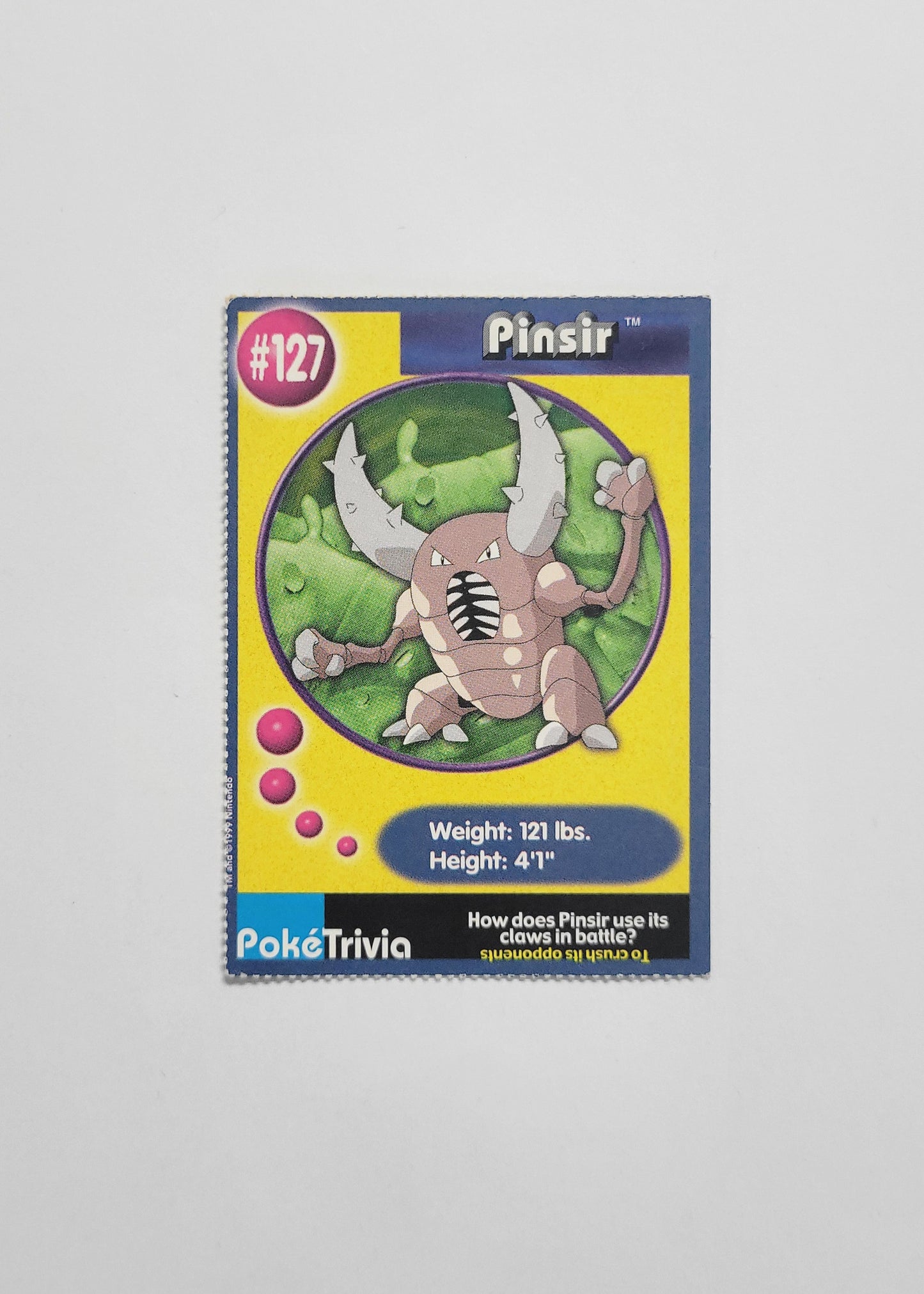 #127 Pinsir - Burger King PokéTrivia