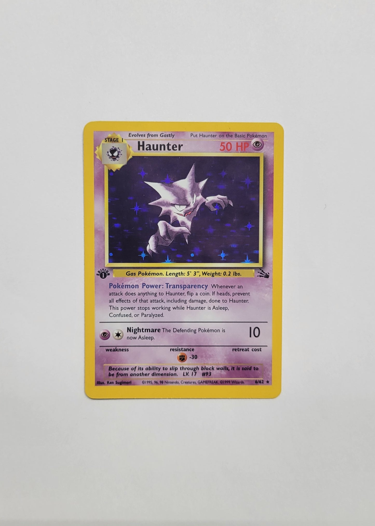Haunter 6/62 (Holo) - Fossil (1st Edition)