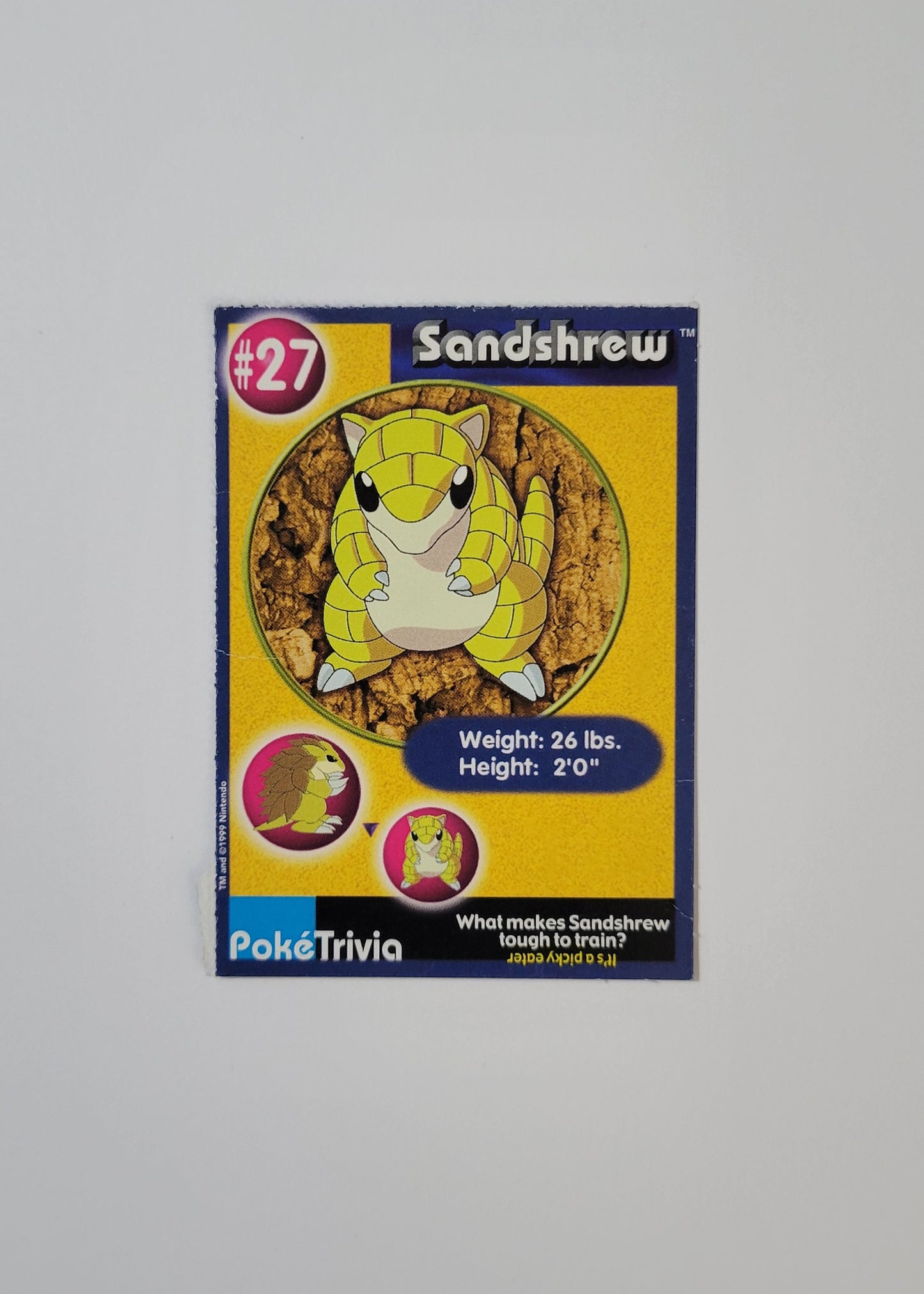 #27 Sandshrew - Burger King PokéTrivia