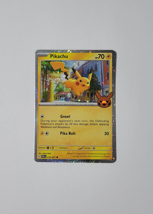 Pikachu 018/091 (Stamped) - Paldean Fates
